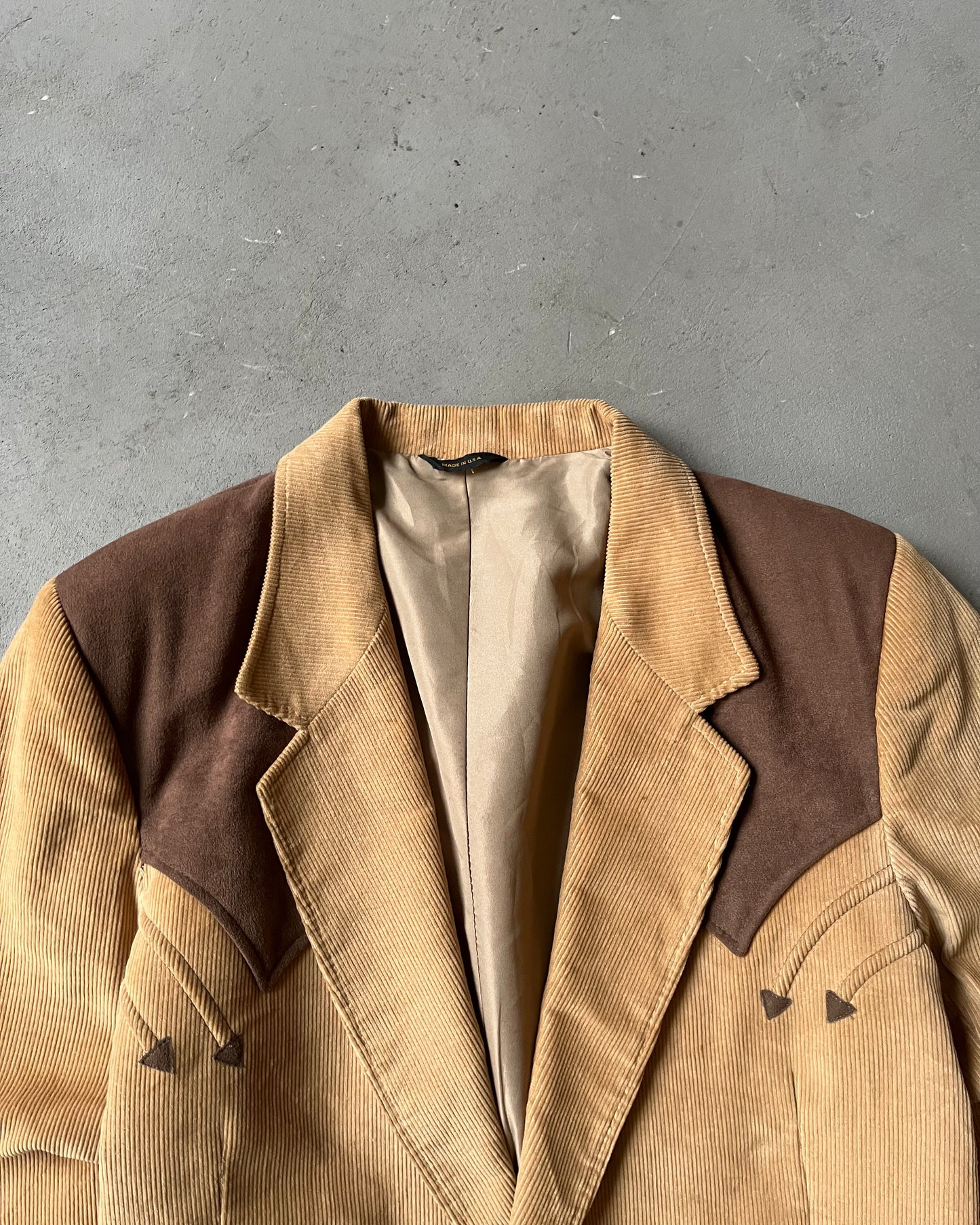 1970s - Beige Western Corduroy Blazer - 44