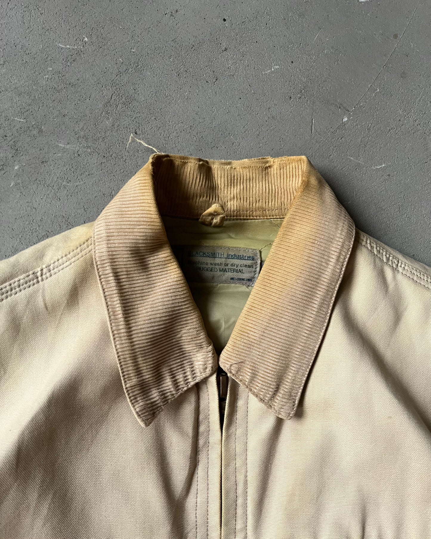 1990s - Distressed Beige Blacksmith Work Jacket - L