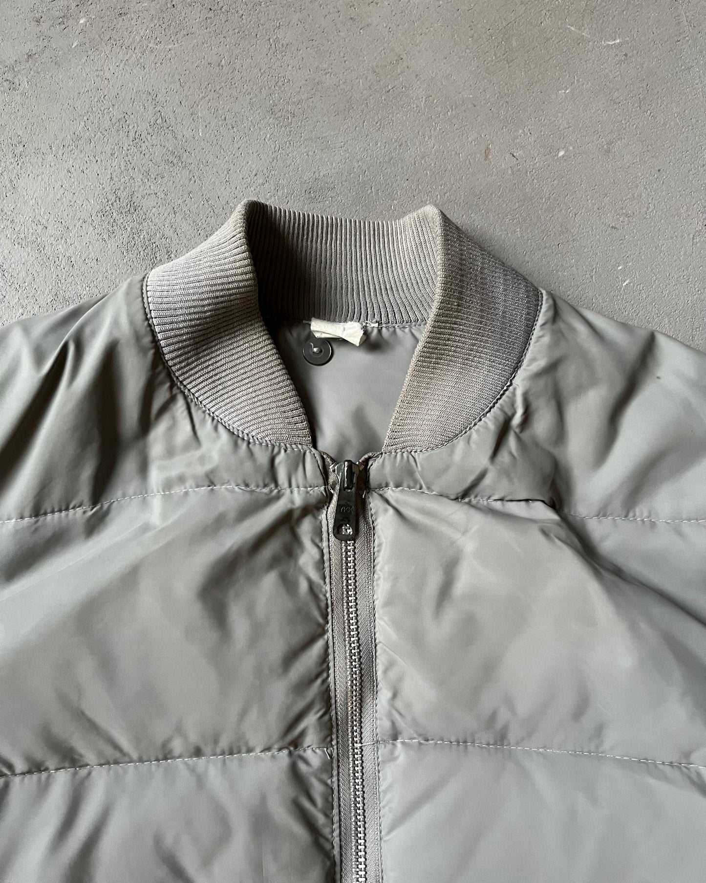 1970s - Grey Down Puffer Jacket - M
