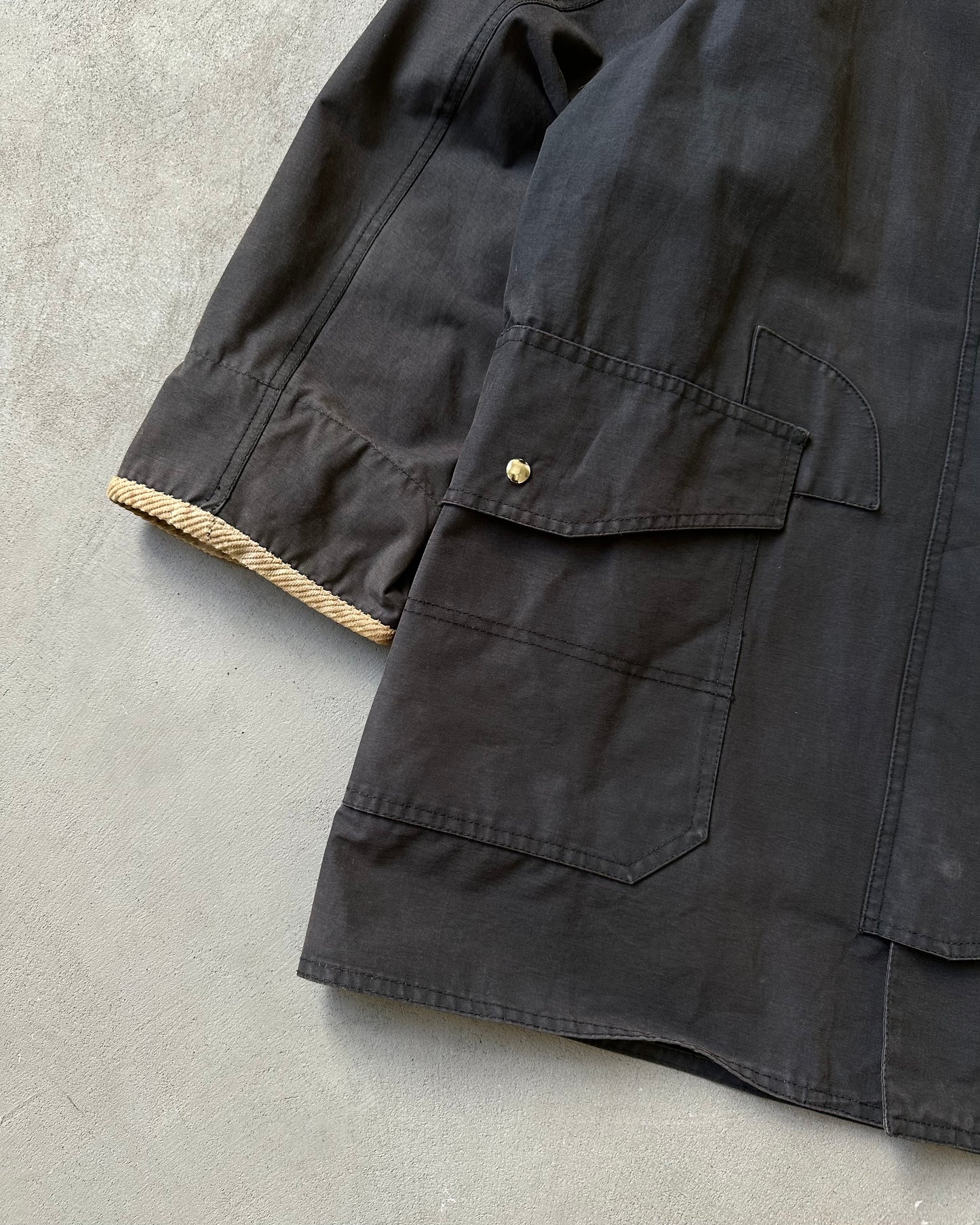 1990s - Faded Black Fireman Coat - L