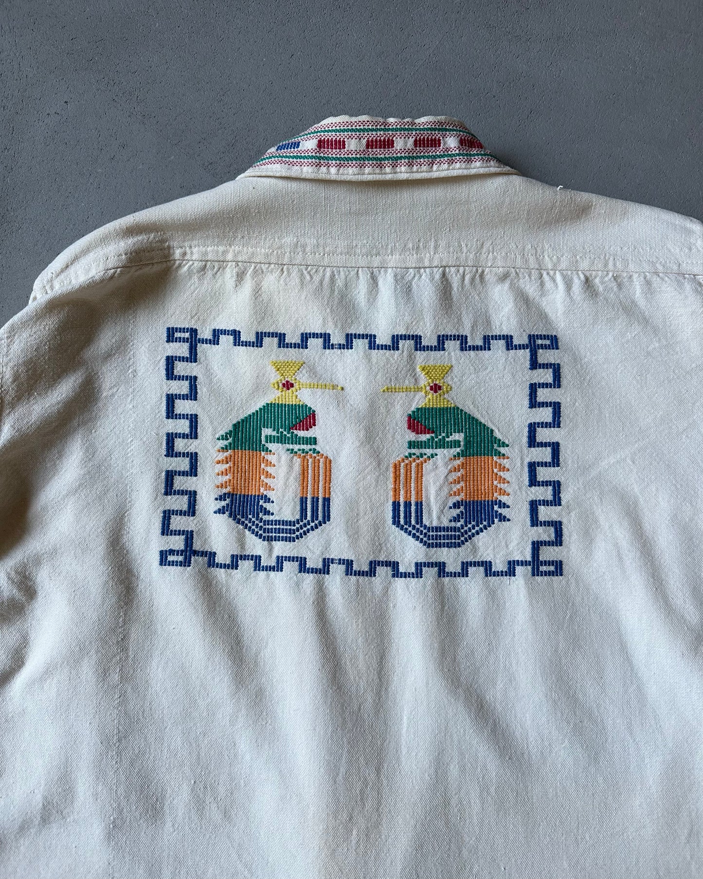 1970s - White Guatemala Shirt - S/M