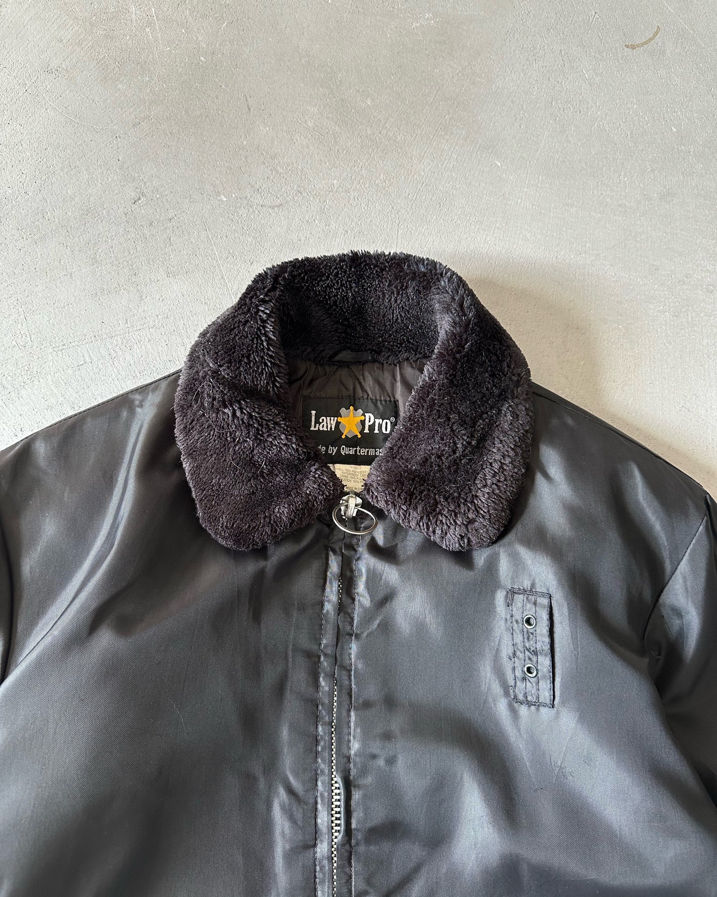 1980s - Black Nylon Bomber Jacket - S