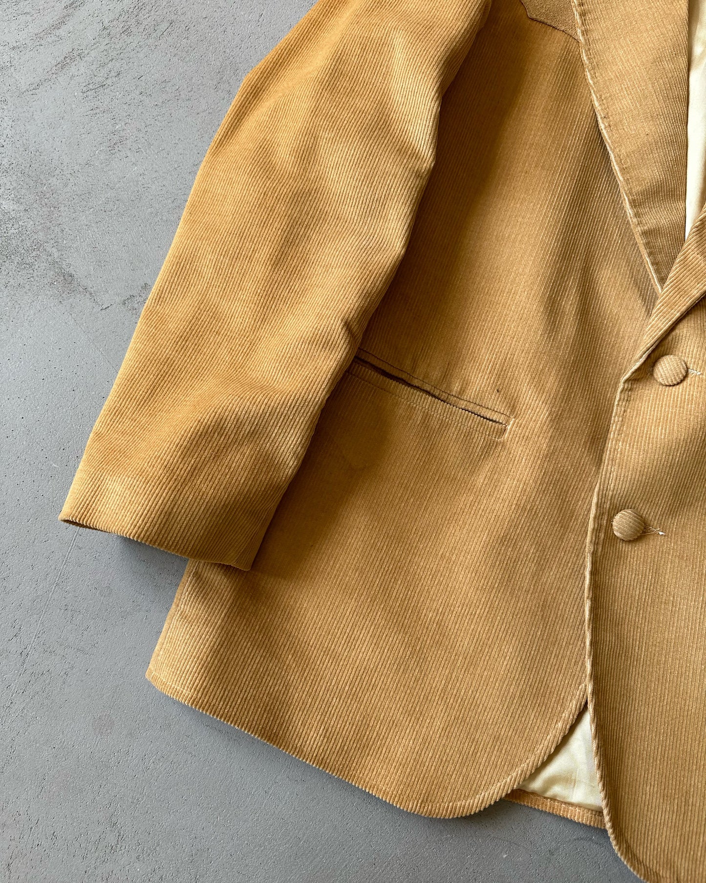 1970s - Beige Corduroy Western Blazer Jacket - 40