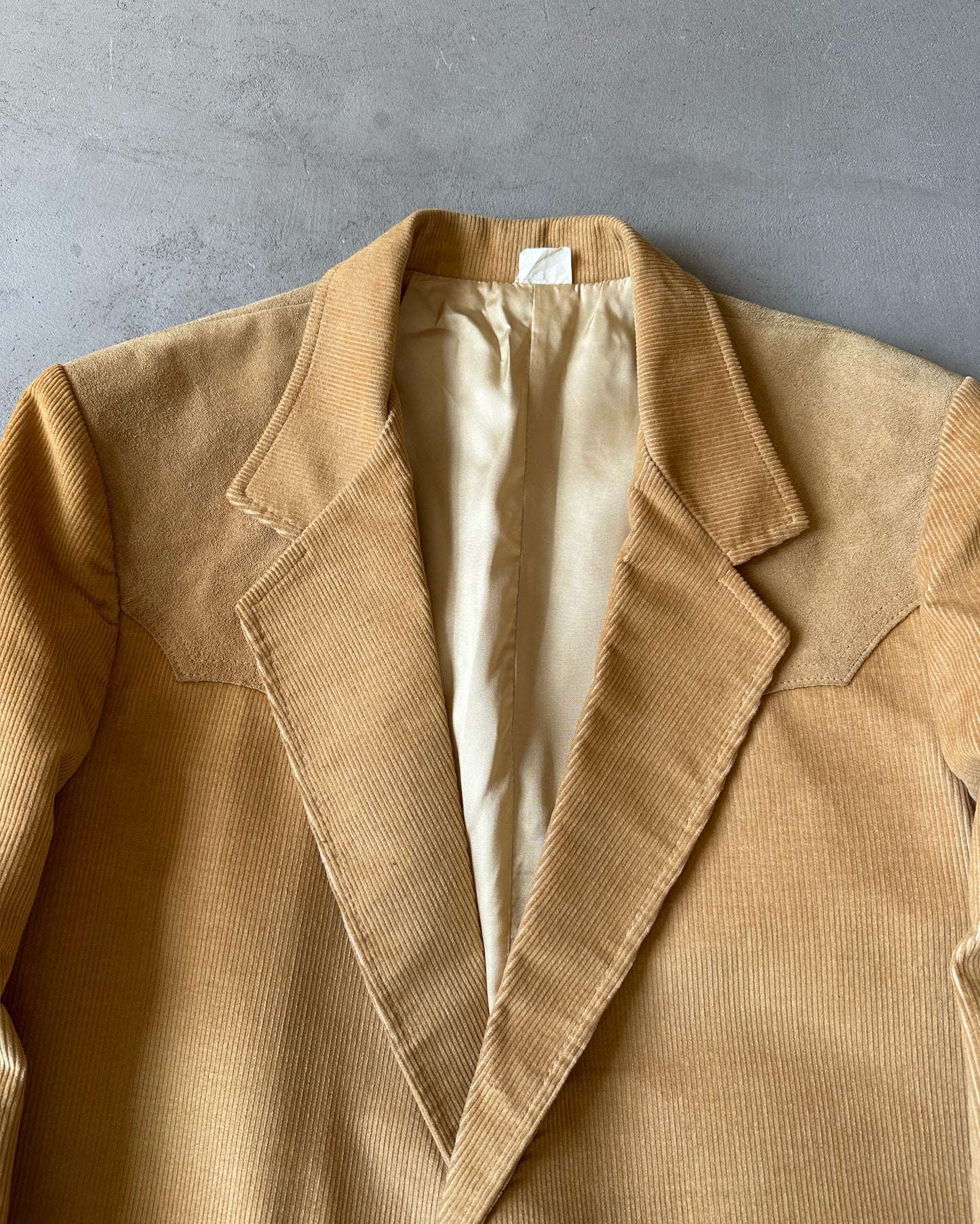 1970s - Beige Corduroy Western Blazer Jacket - 40