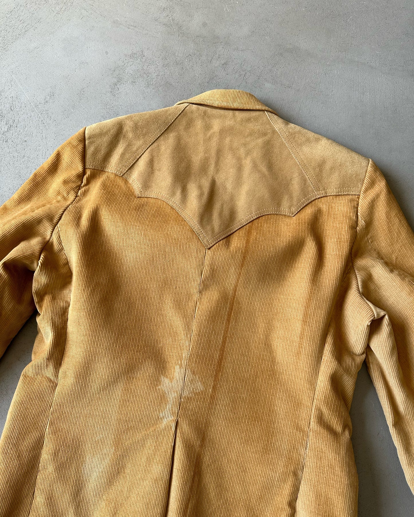 1970s - Beige Corduroy Western Blazer Jacket - 40