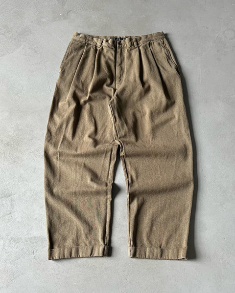 1990s - Brown GAP Pleated Trousers - 34x28