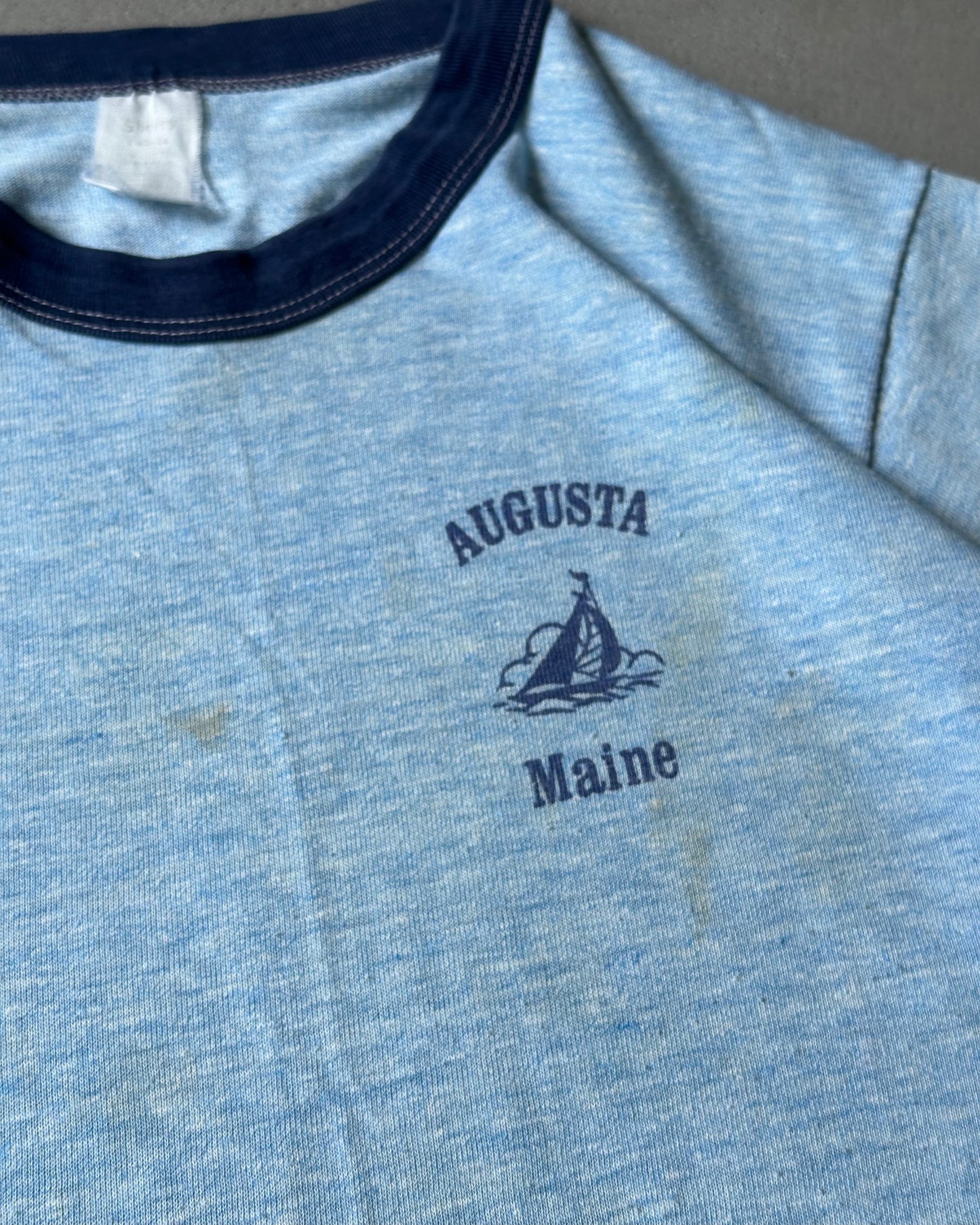 1970s - Blue Augusta Ringer T-Shirt - M
