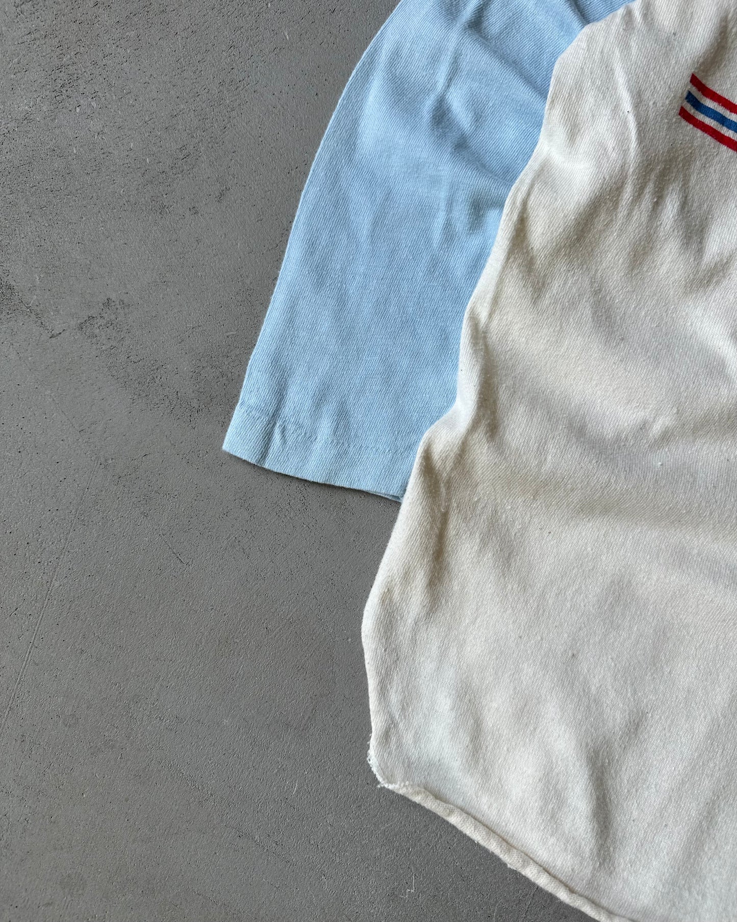 1970s - White/Blue Houston Oilers Baseball Tee - XS