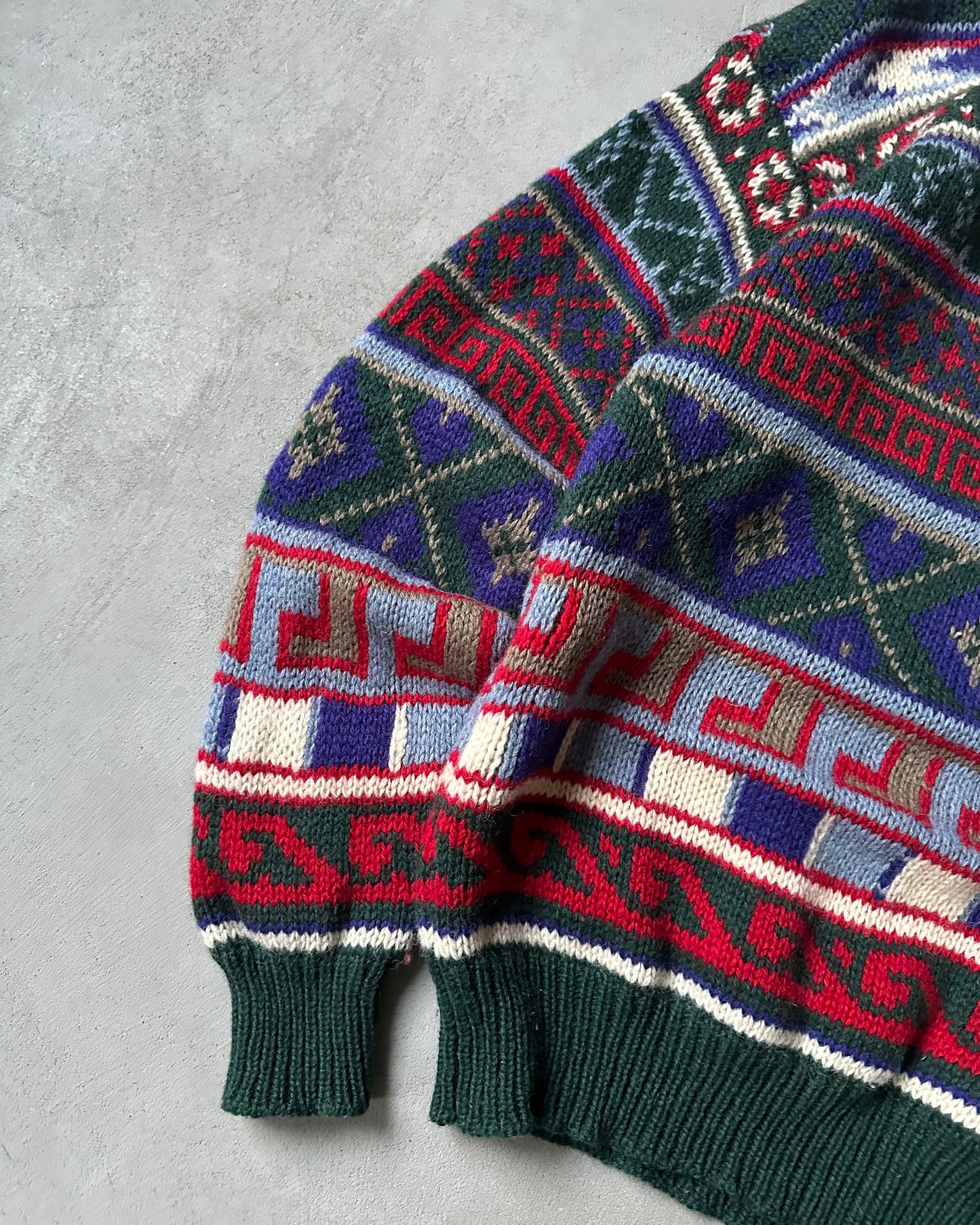 1990s - Green Fair Isle Sweater - M(Tall)