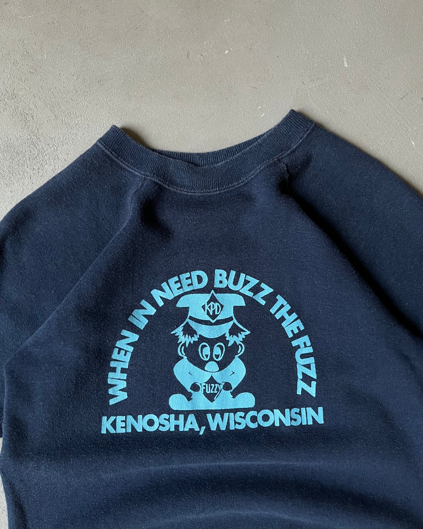 1970s - Navy Buzz The Fuzz Shortsleeve Crewneck - S