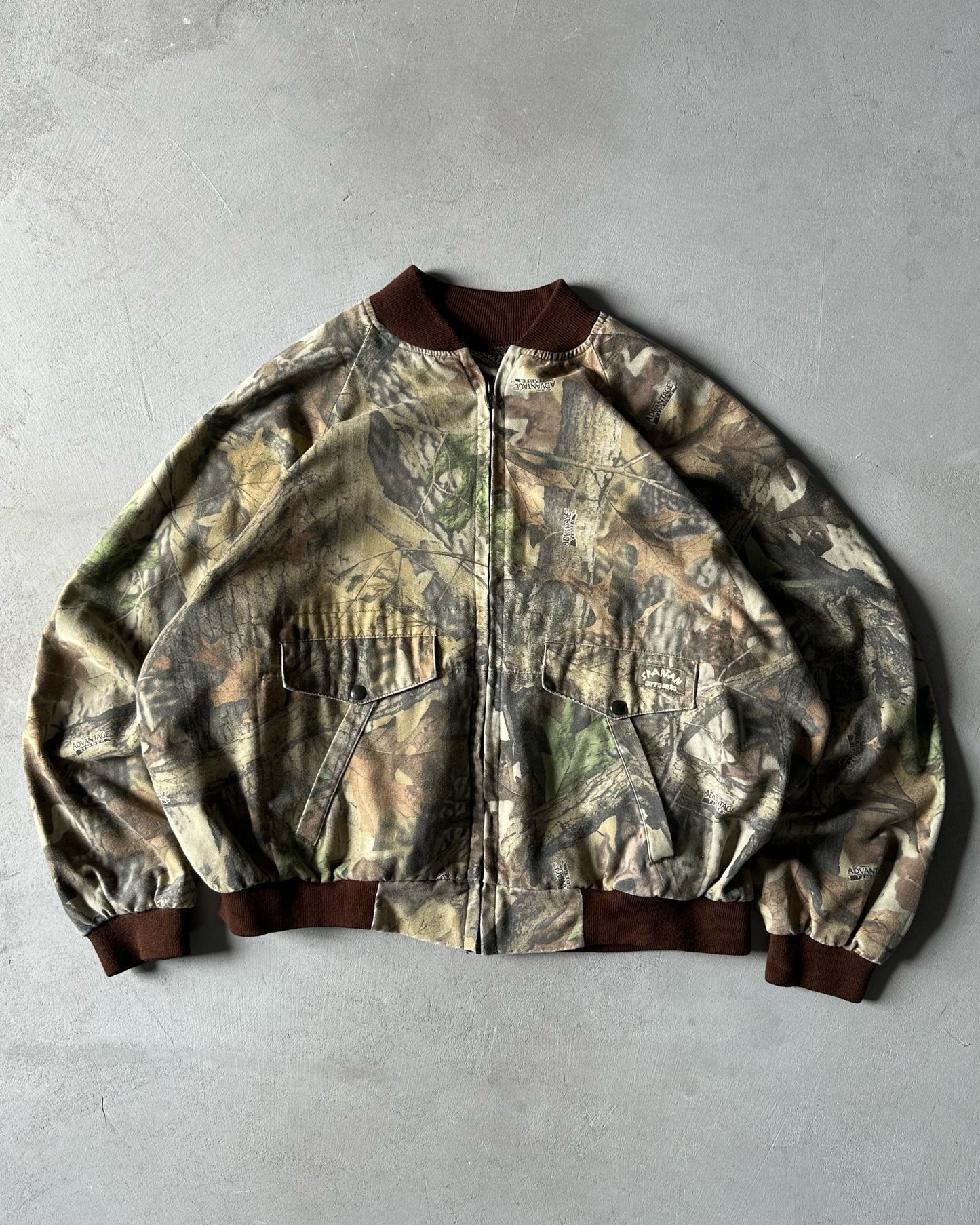 1990s - Camo Light Bomber Jacket - XL