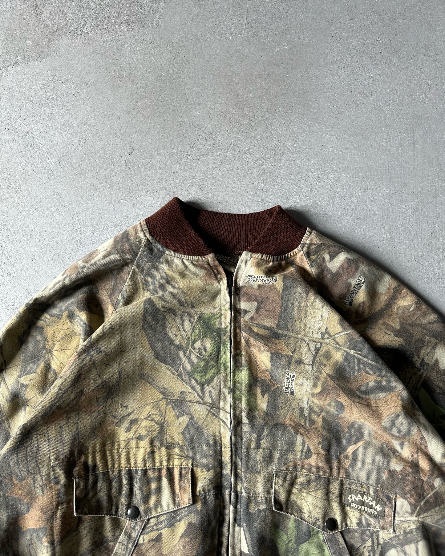 1990s - Camo Light Bomber Jacket - XL