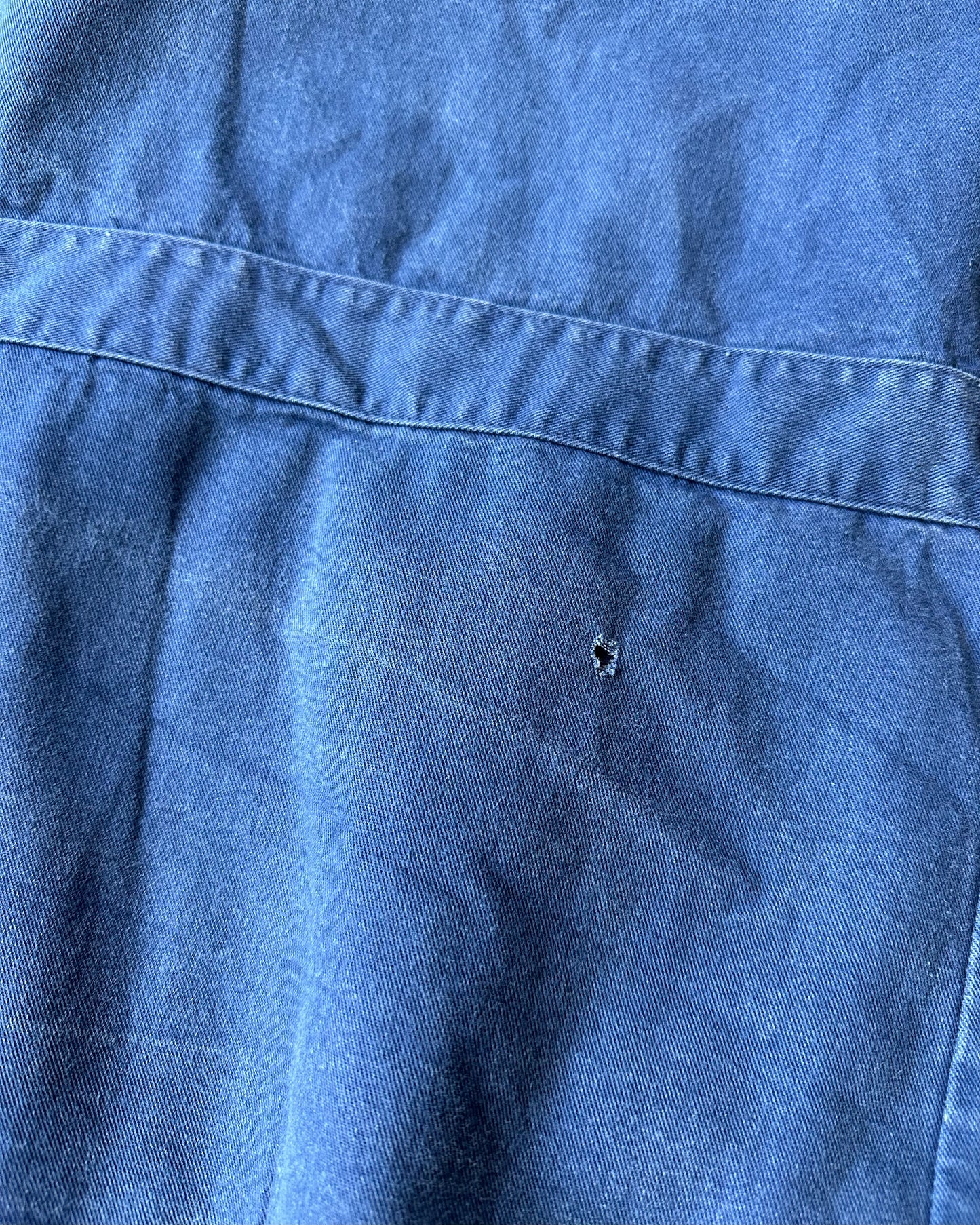 1980s - Distressed Blue "Heart" Double Breasted Euro Chore - XXL
