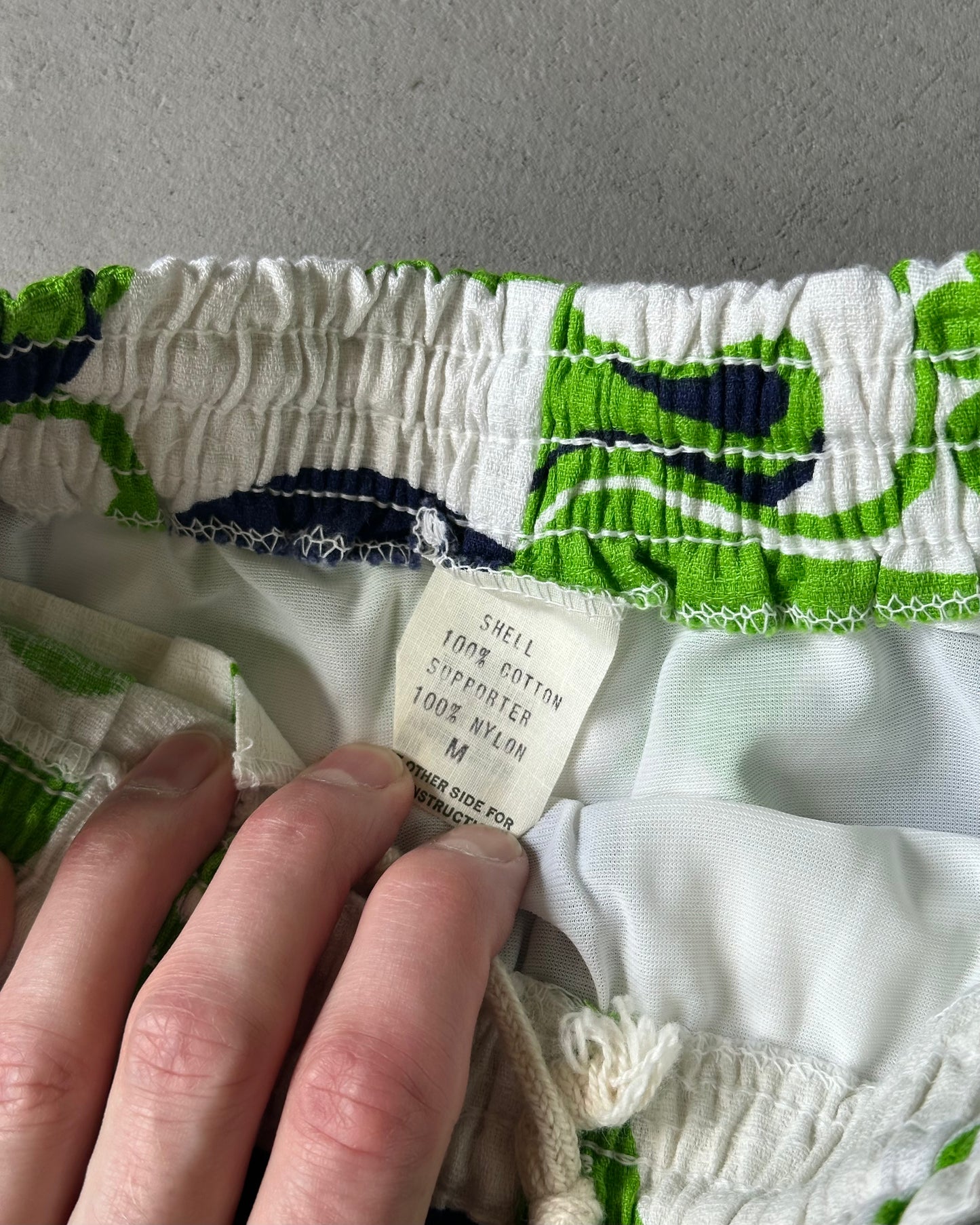 1960s - White/Green 2 PCS Beach Set - XS/S