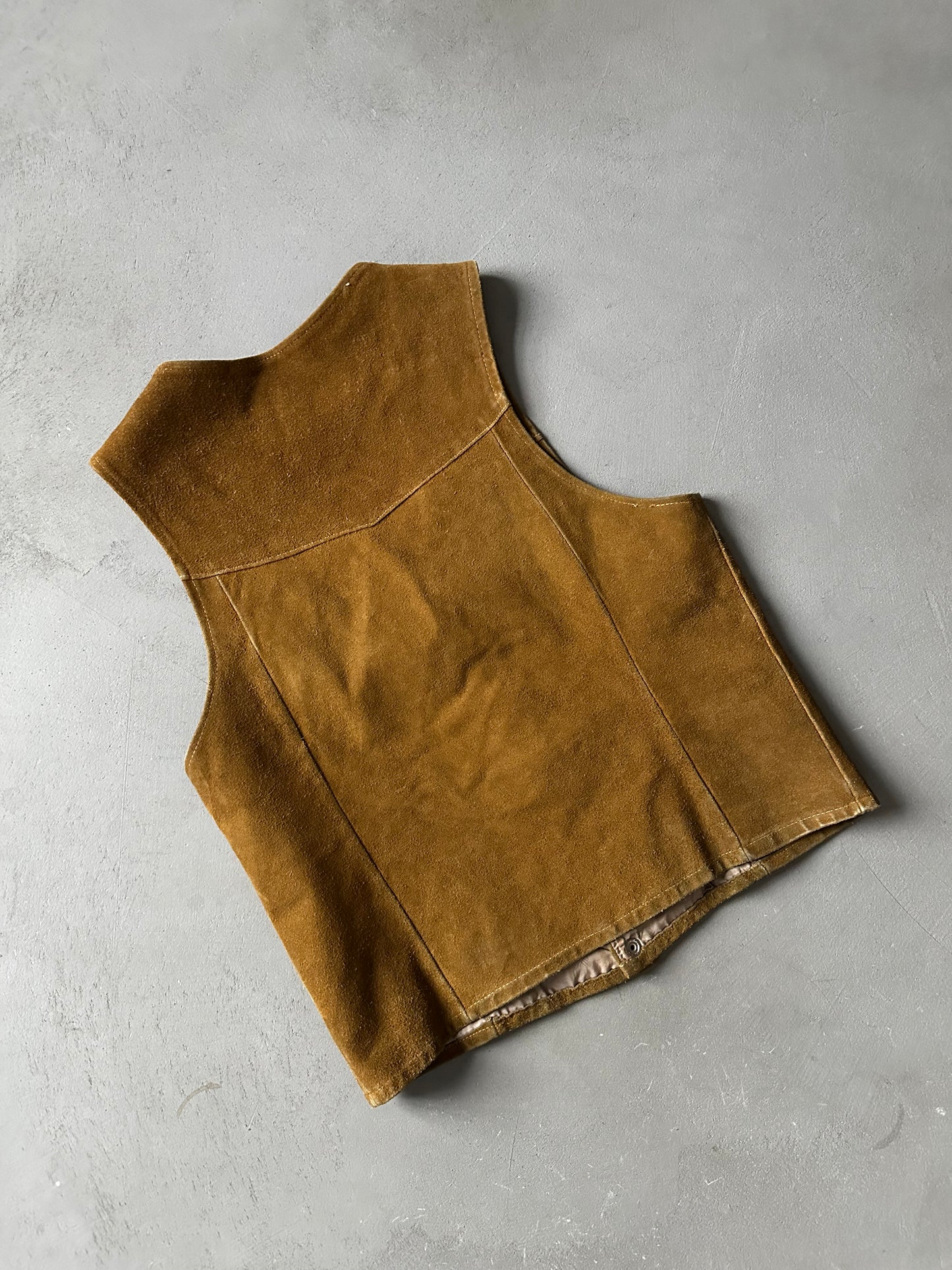 1970s - Tan Joo-Kay Suede Vest - M