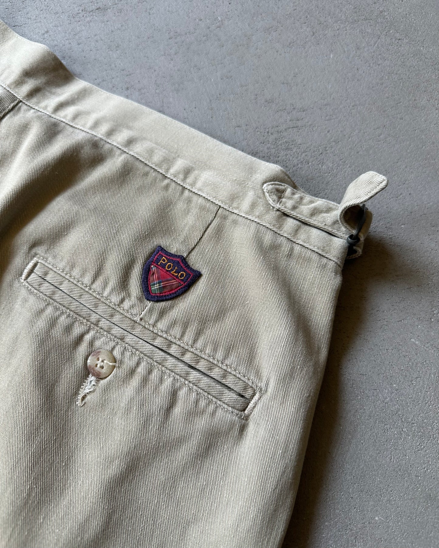 1990s - Beige Polo Pleated Chinos USA - 34x29