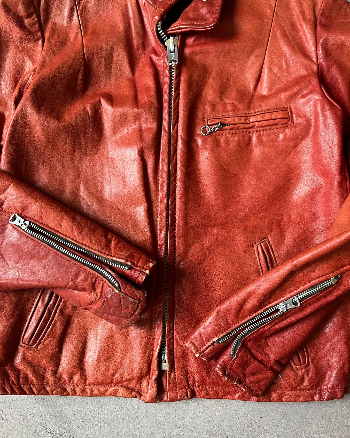 1970s - Burnt Orange Schott Women's Leather Jacket - (W)XS