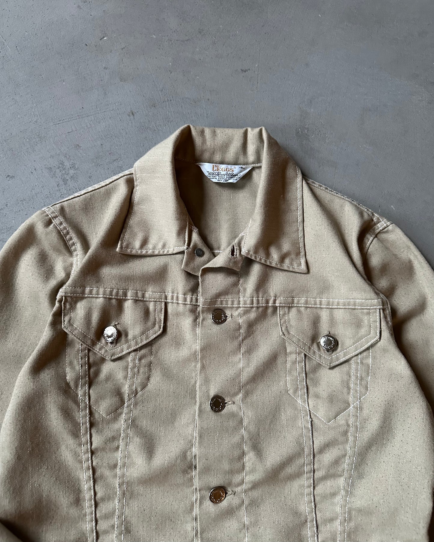 Années 70 - Veste Trucker Légère Beige pour Femme - (F)TP