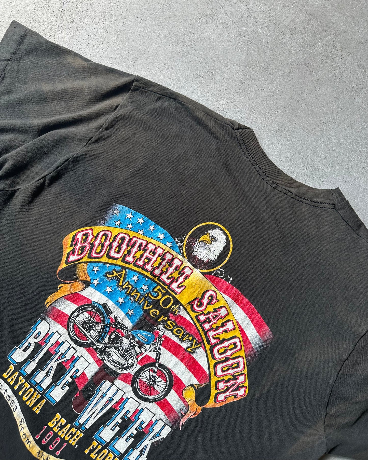 1980s - Faded Black Boot Hill T-Shirt - L/XL