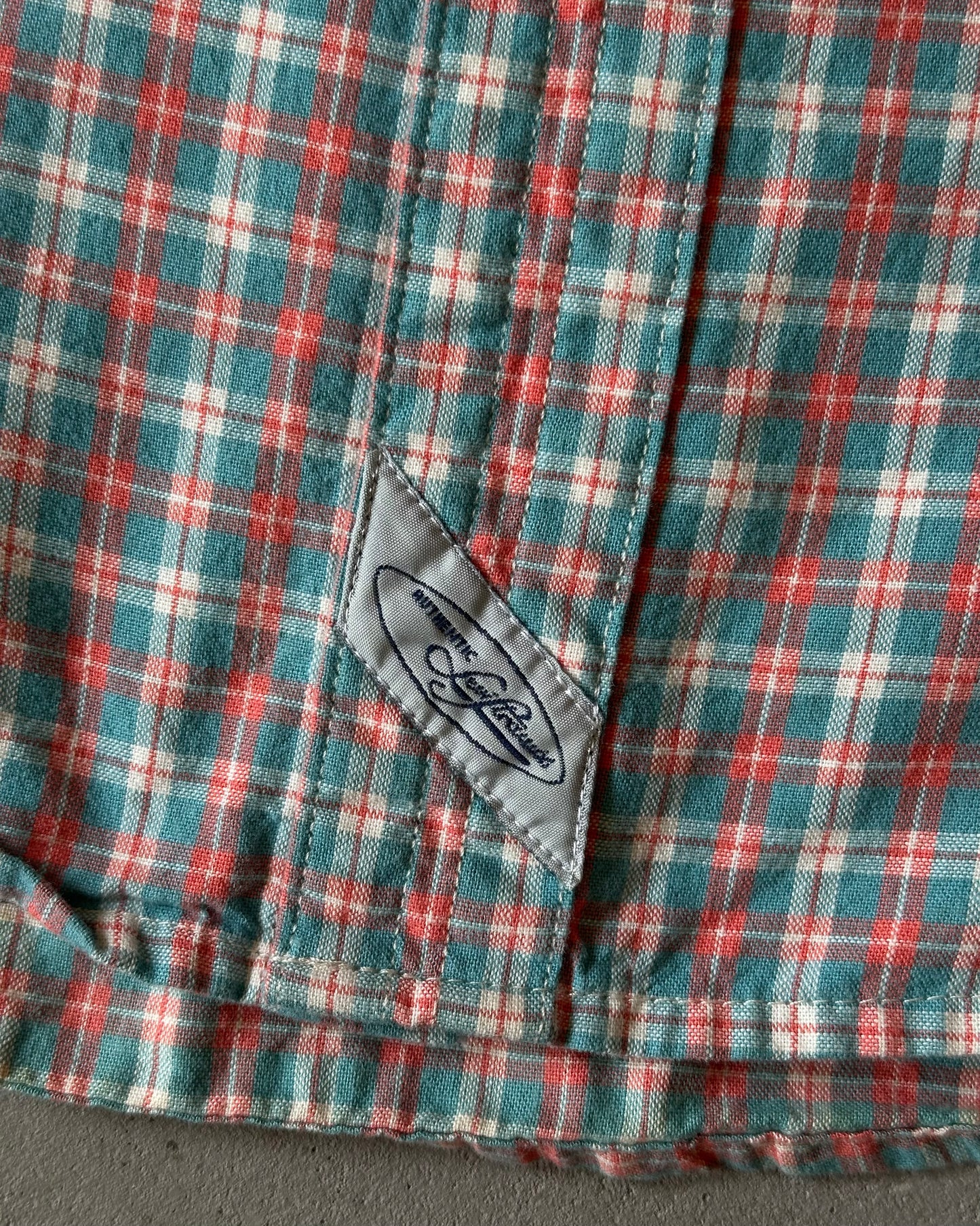 1990s - Blue/Coral Levi's Plaid Shirt - M