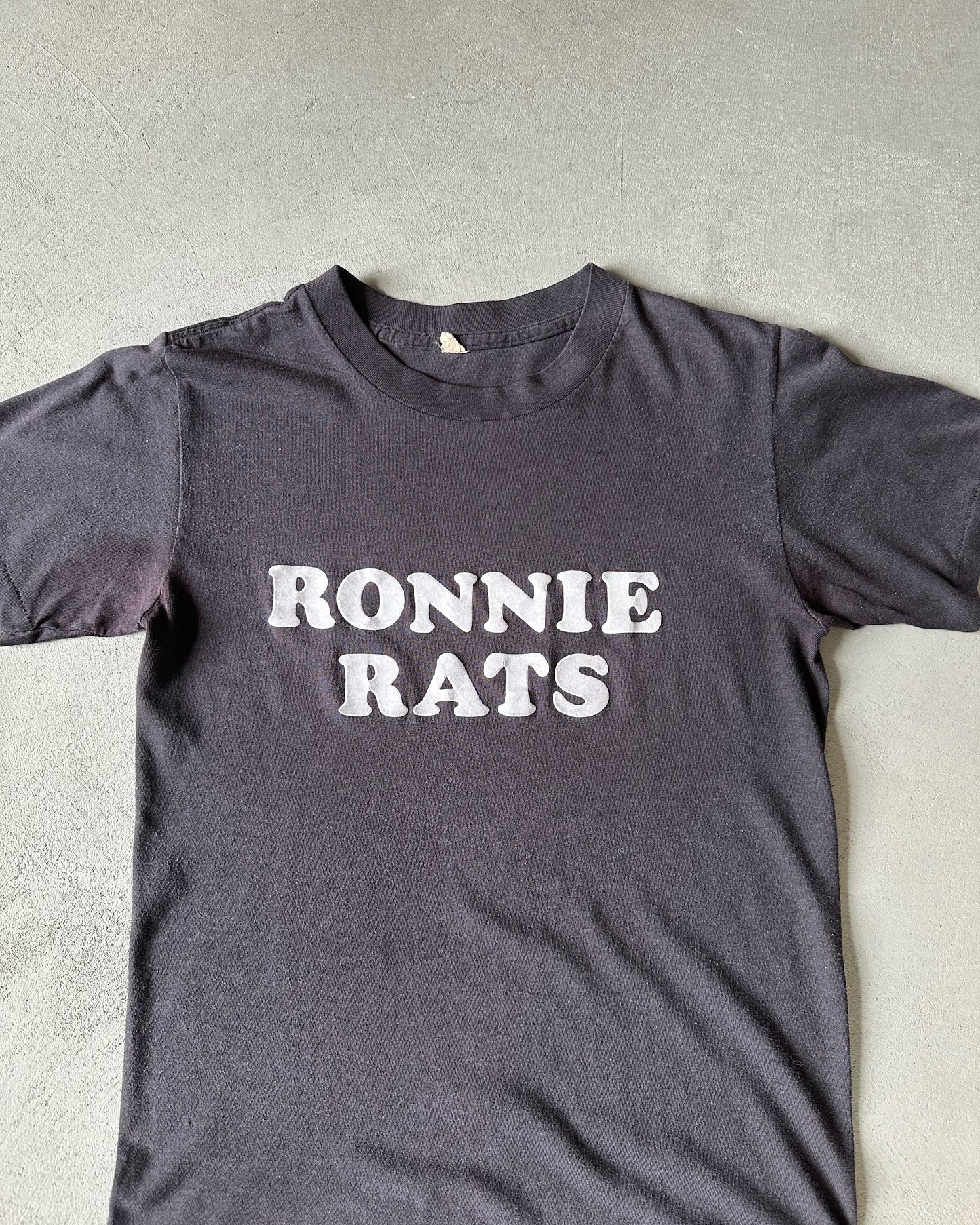 1980s - Black "Ronnie Rats" T-Shirt - XXS/XS