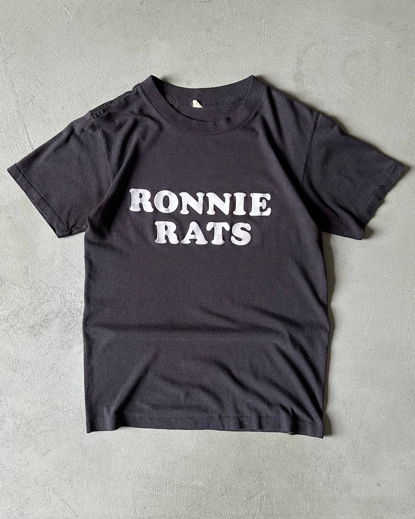 1980s - Black "Ronnie Rats" T-Shirt - XXS/XS