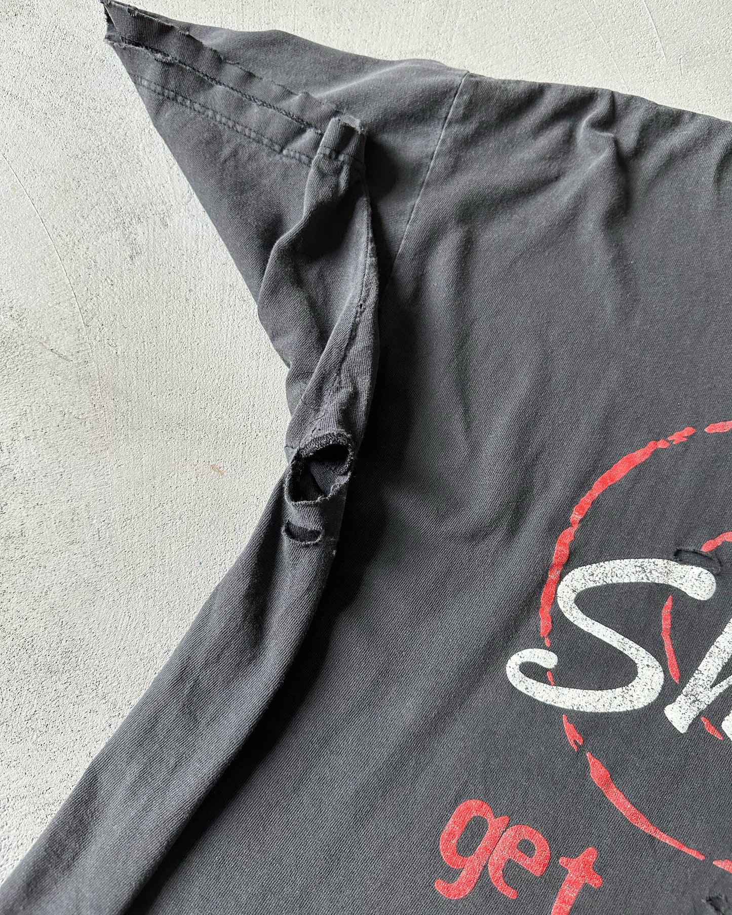 1990s - Distressed Black Sheik T-Shirt - XL