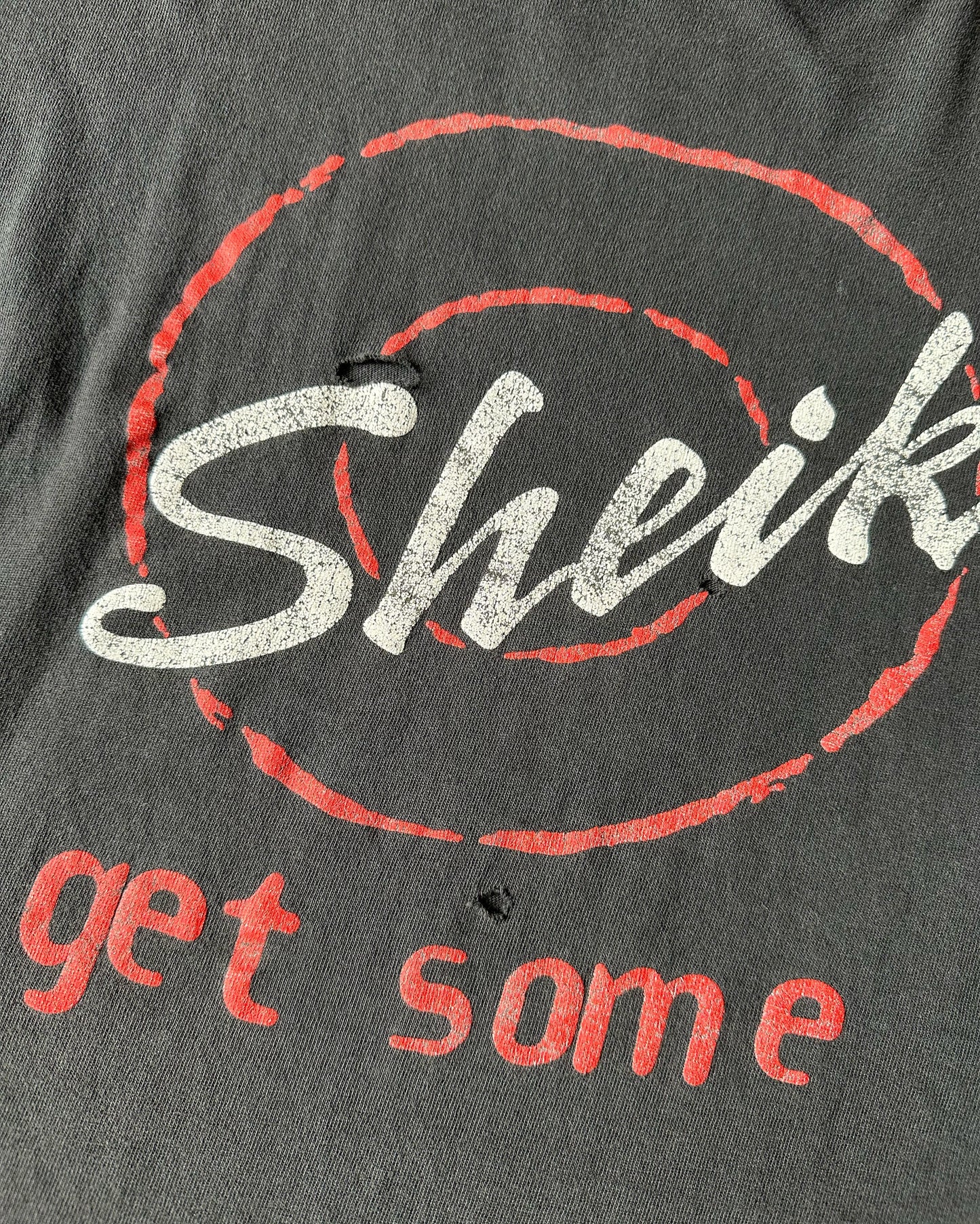 1990s - Distressed Black Sheik T-Shirt - XL