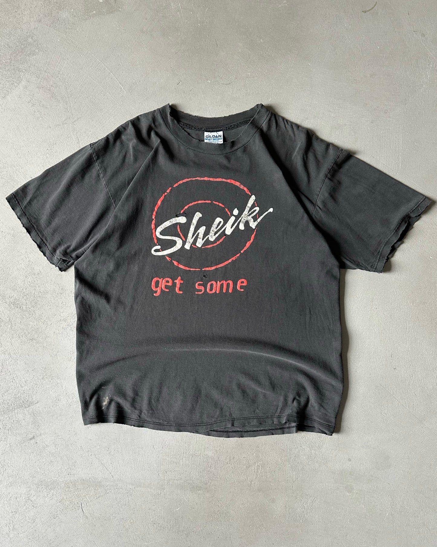 1990s - Distressed Black Sheik T-Shirt - XL