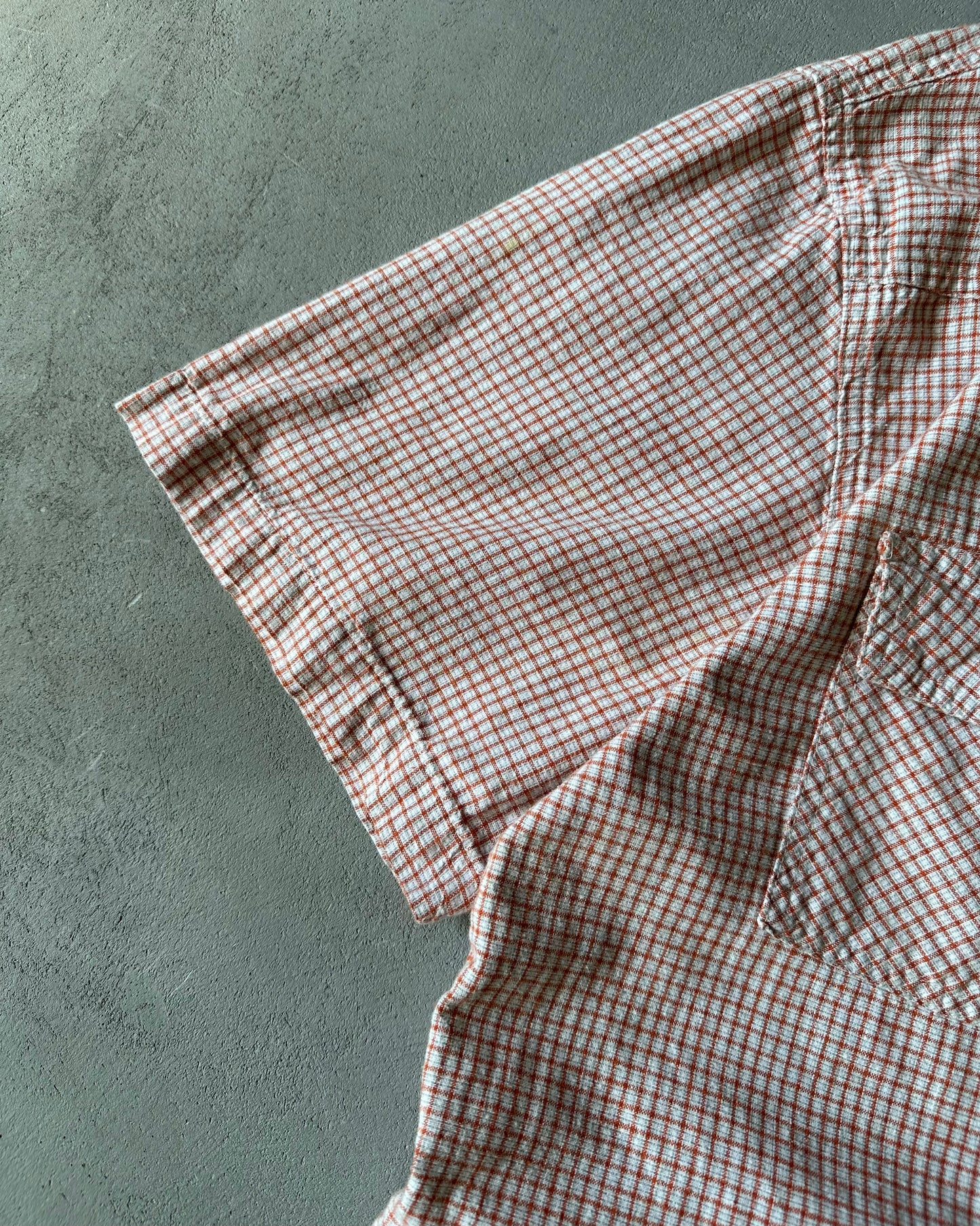 2000s - Orange/Cream Plaid Pearl Snap Shirt - L/XL