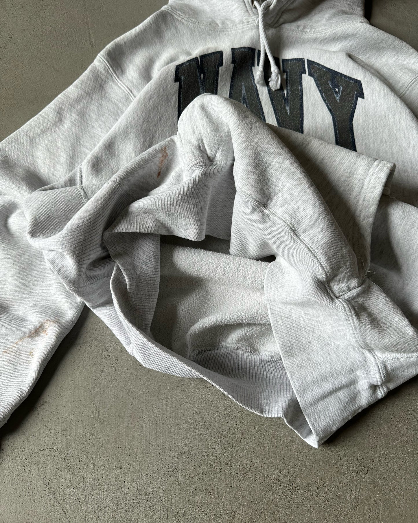 1990s - Ash Grey NAVY Hoodie - L