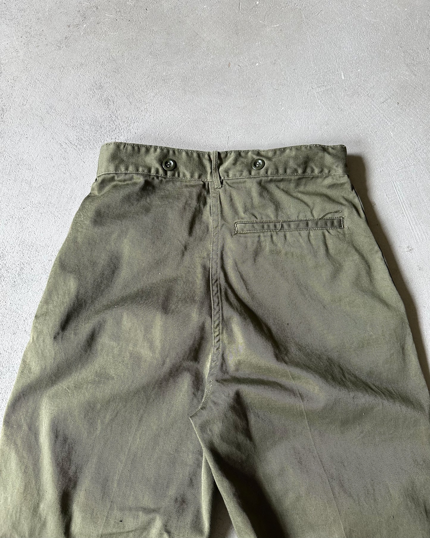 1950s - Green Military Trousers - 26x26