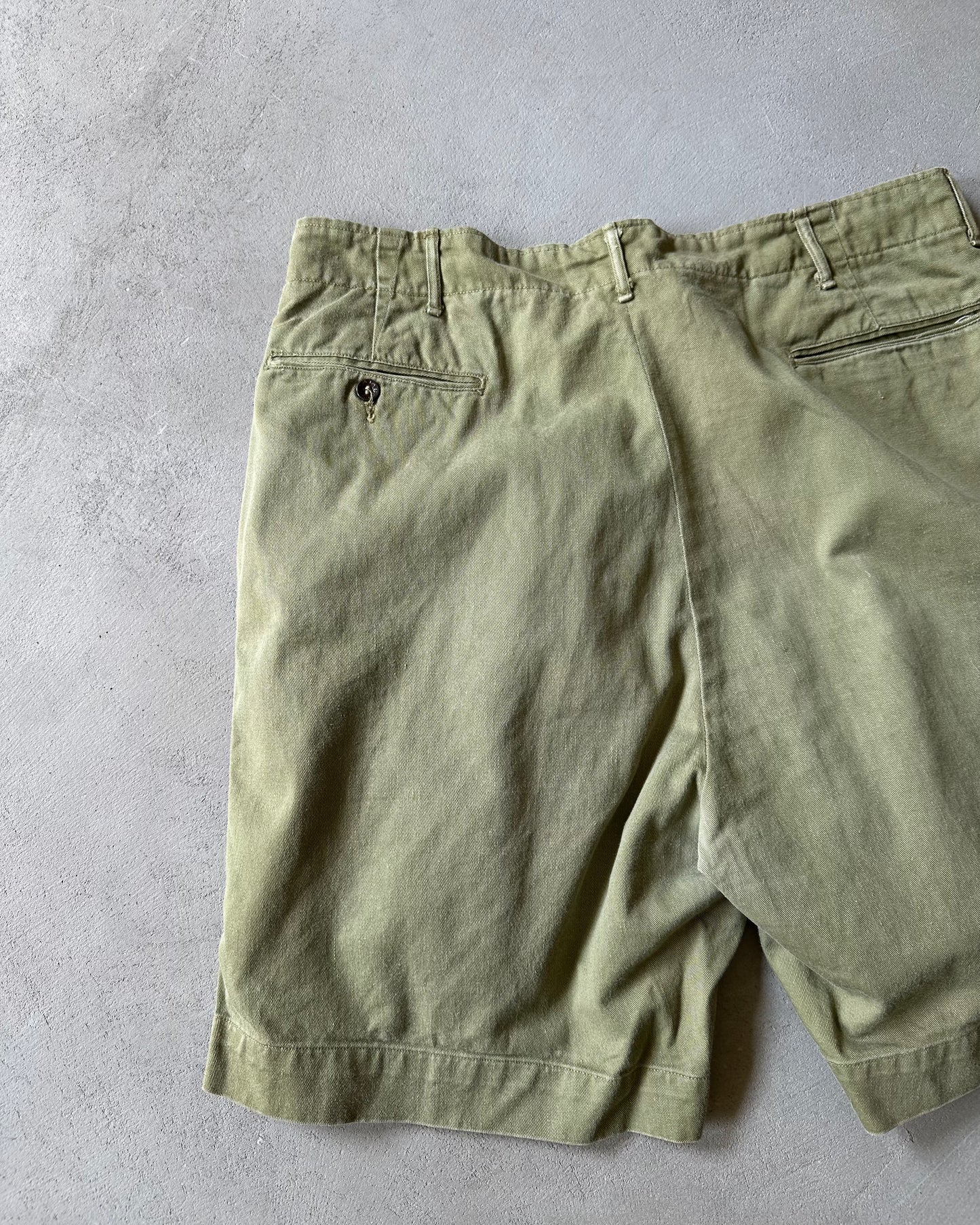 1960s - Green Boy Scouts Pleated Shorts - 34