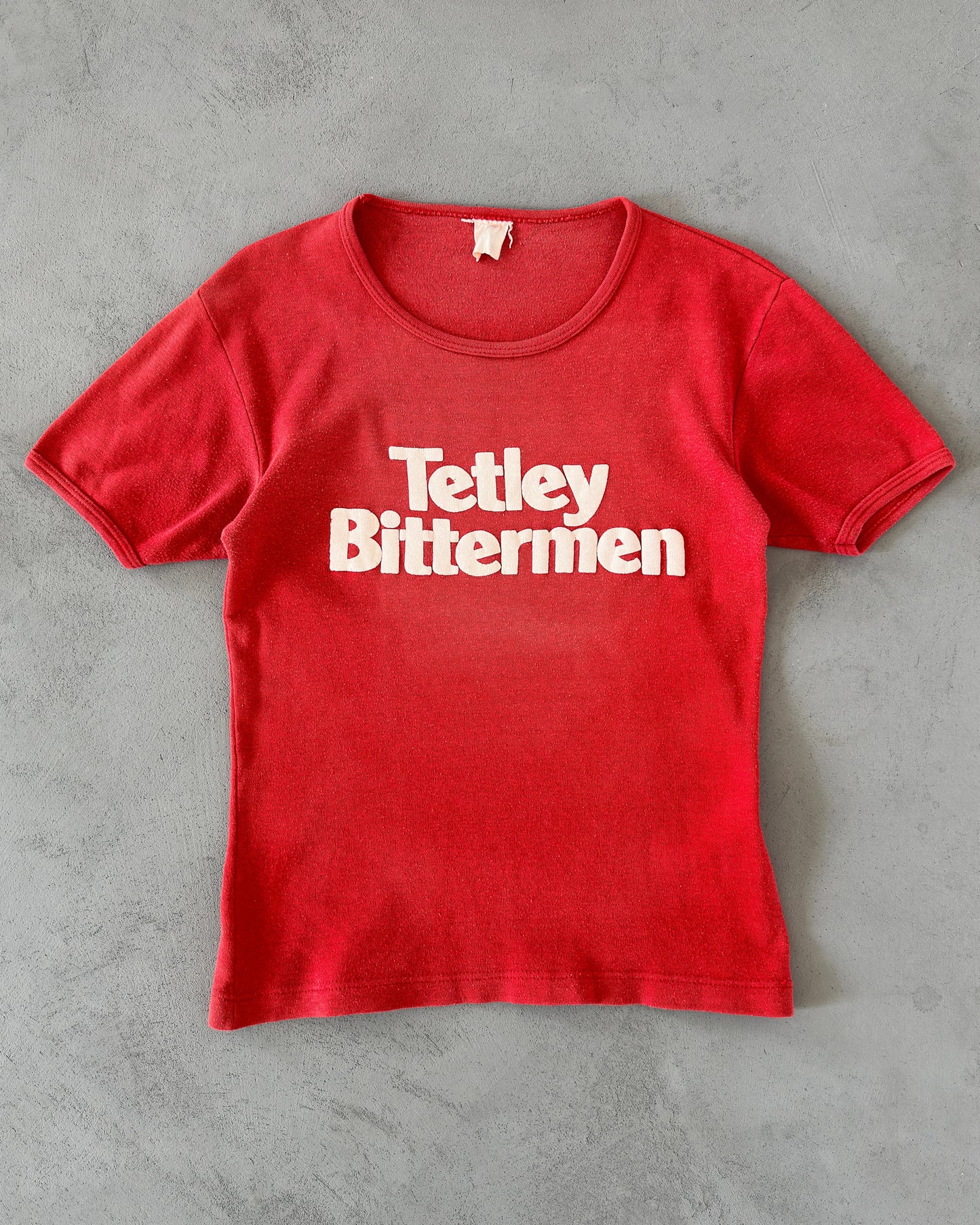 1970s - Faded Red Tetley Bitterman Ringer T-Shirt - XS