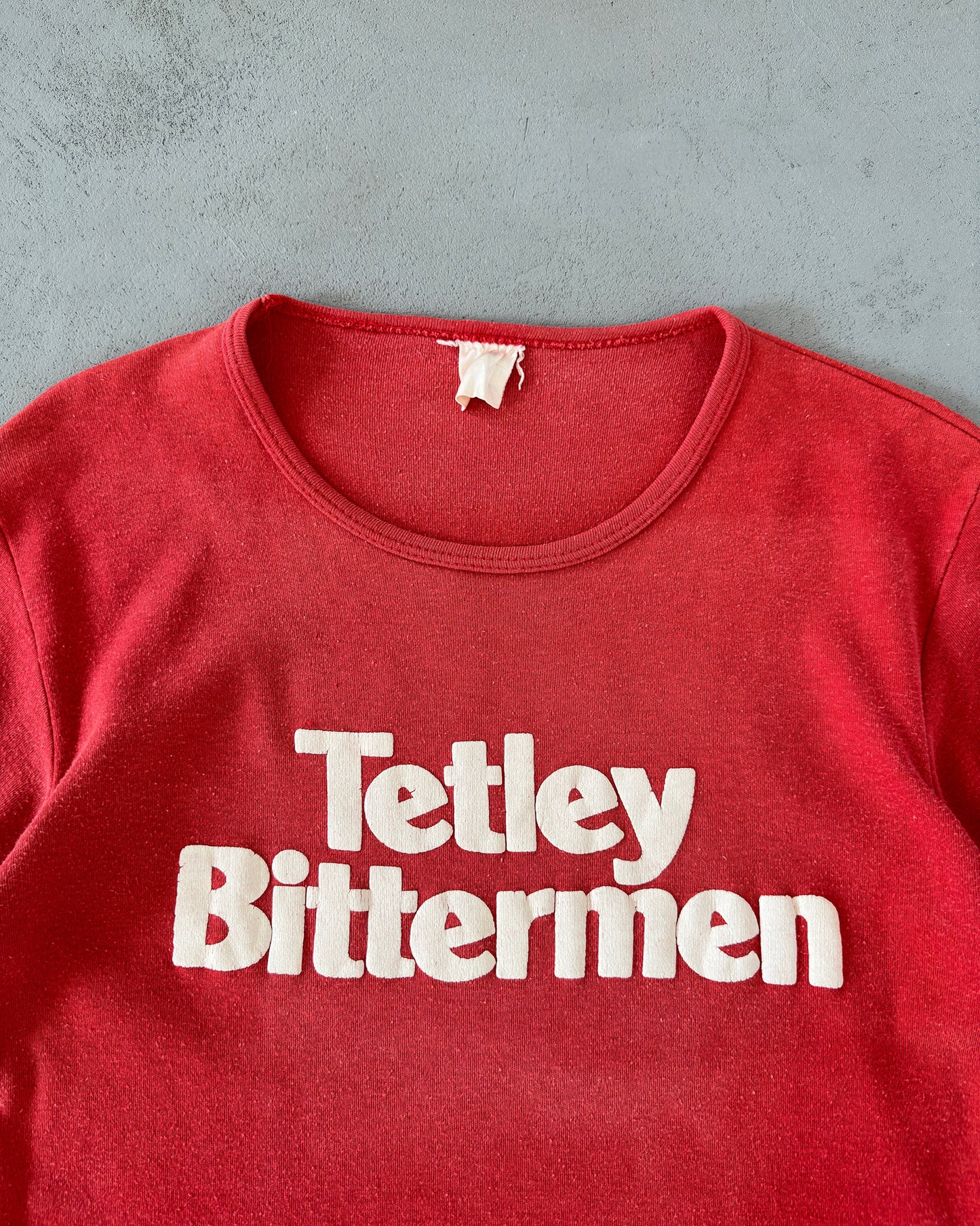 1970s - Faded Red Tetley Bitterman Ringer T-Shirt - XS
