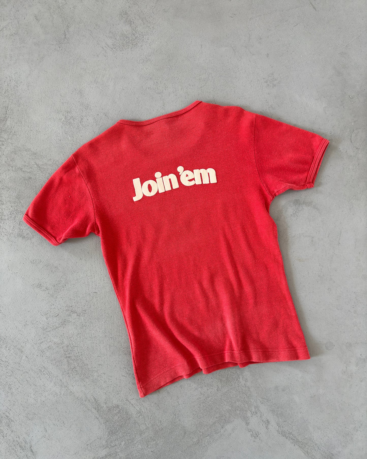 1970s - Faded Red Tetley Bitterman Ringer T-Shirt - XS