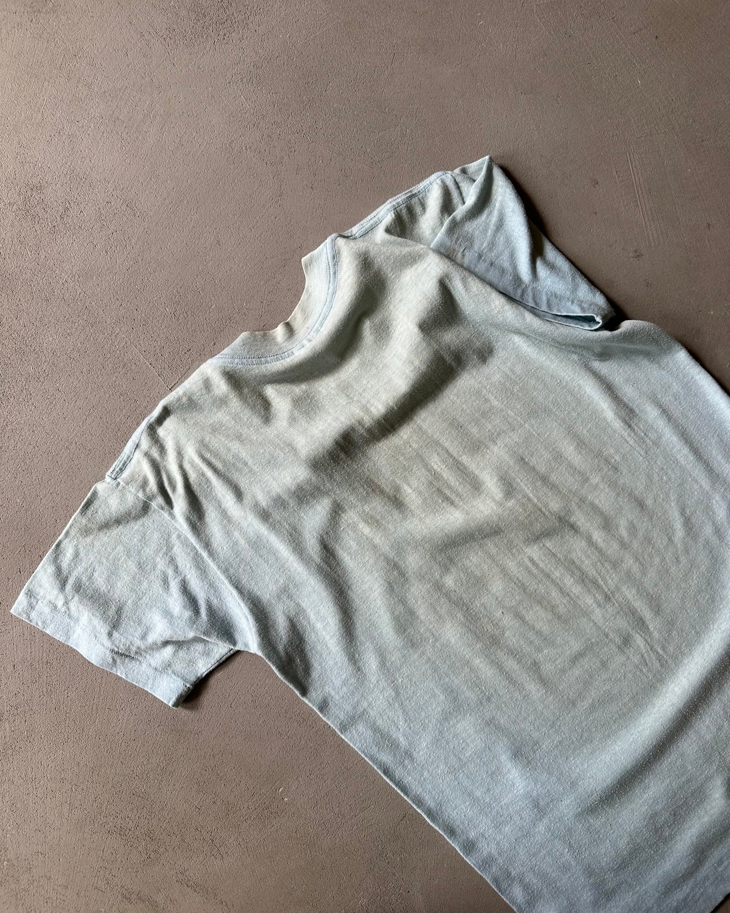 1970s - Light Blue Zig Zag T-Shirt - S