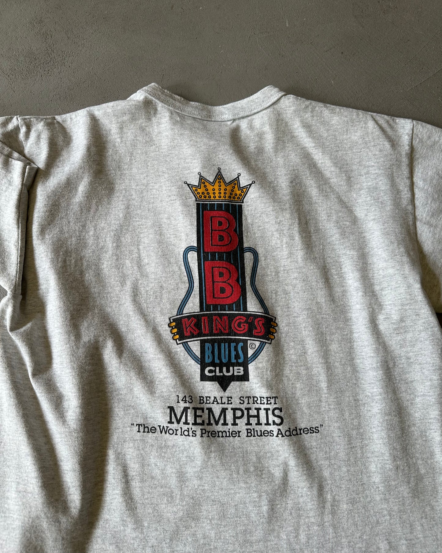 1990s - Ash Grey B.B King's Henley T-Shirt - L
