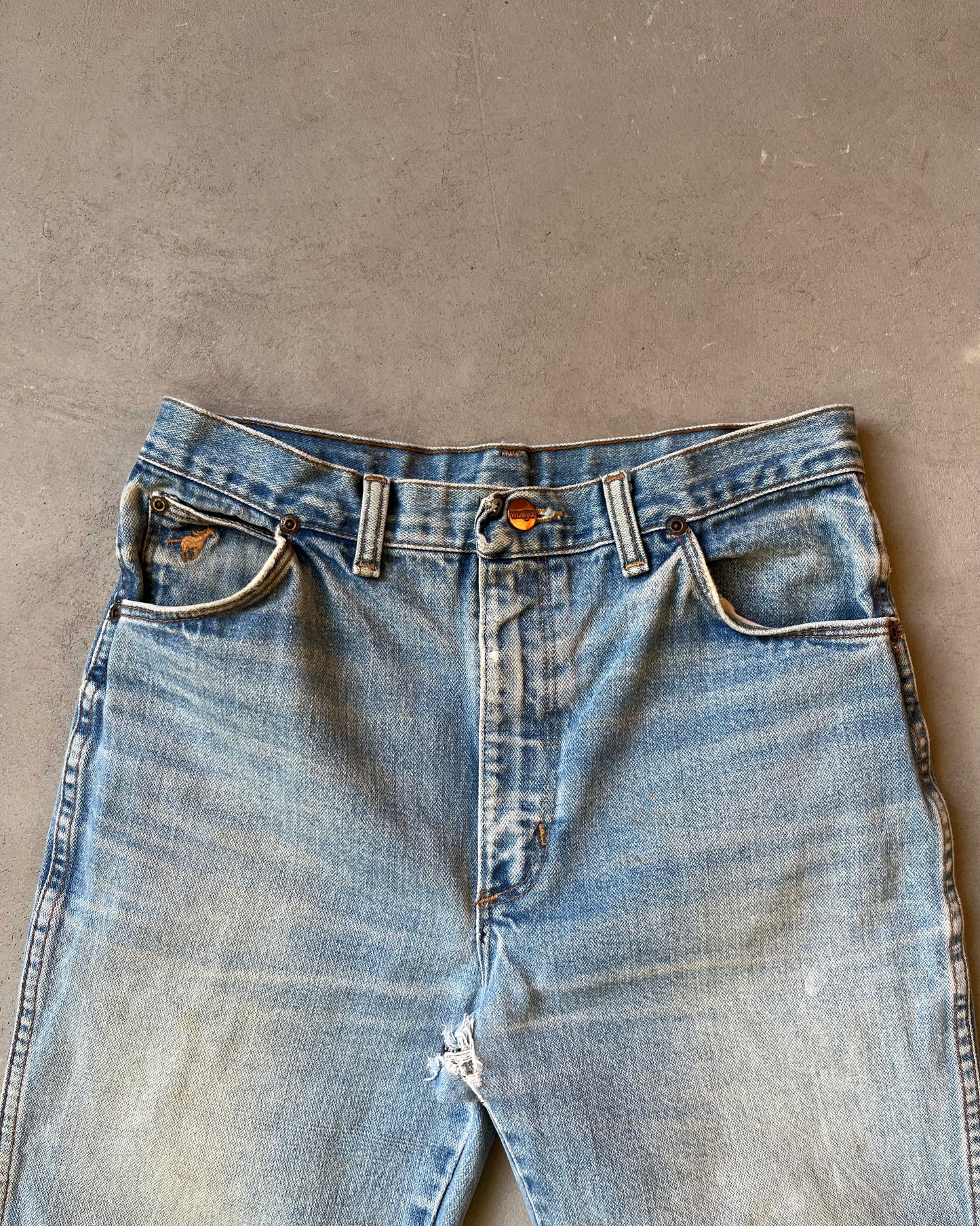 1980s - Distressed Wrangler Slim Jeans - 29x34