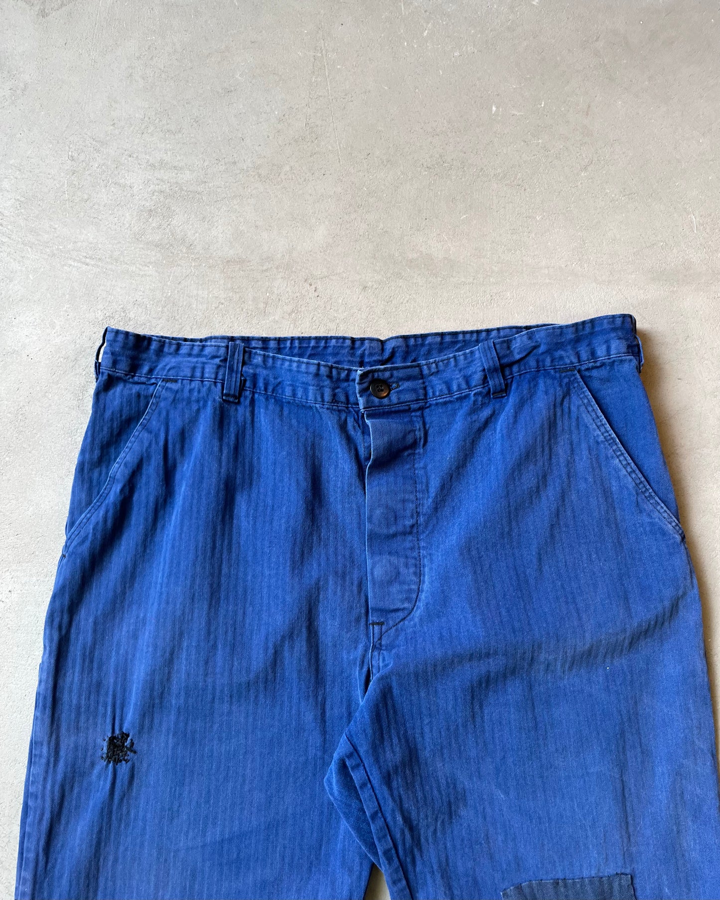 Années 80 - Pantalon Euro HBT bleu patchwork - 36x30