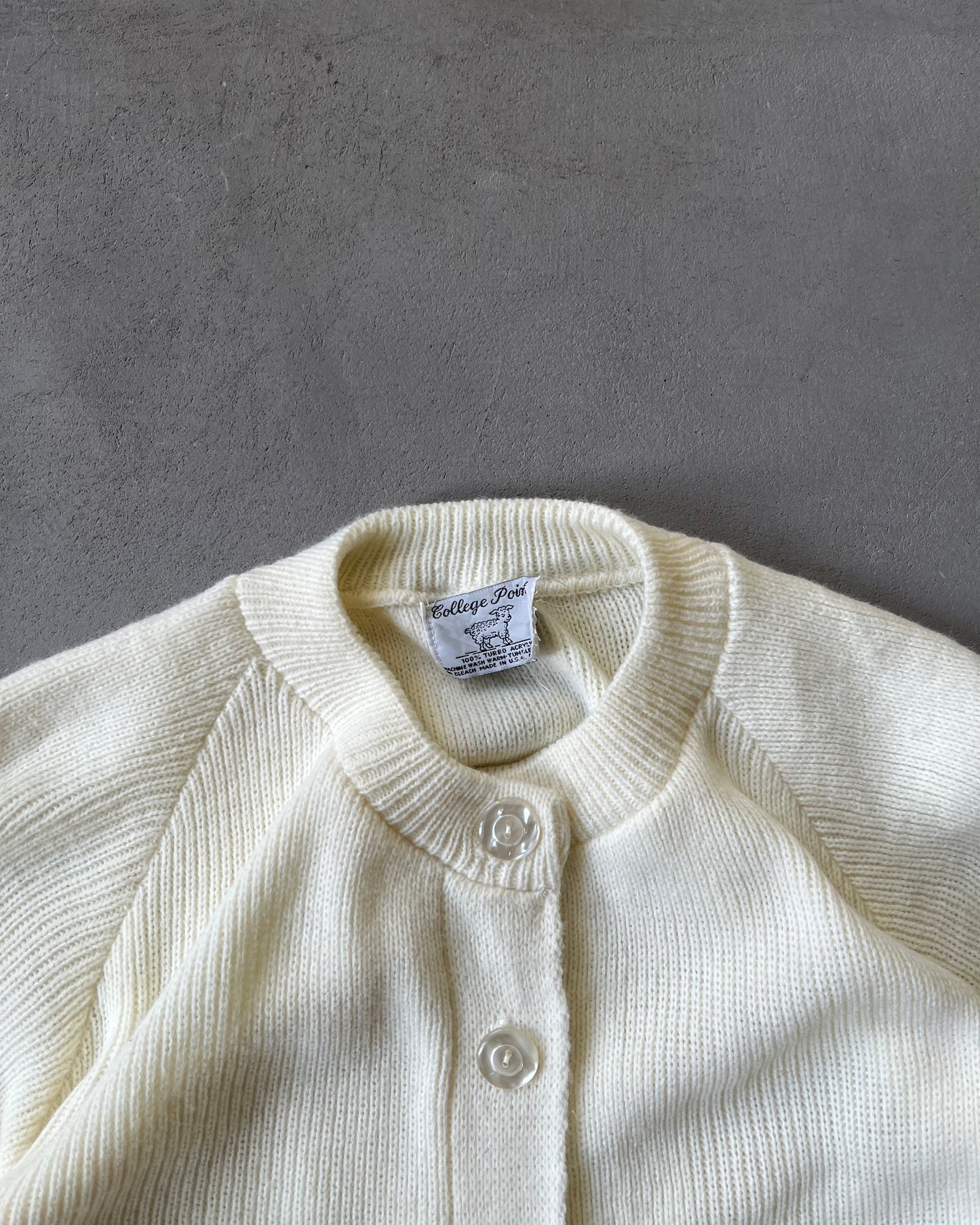 1980s - Cream Women's Cardigan - (W)L/XL