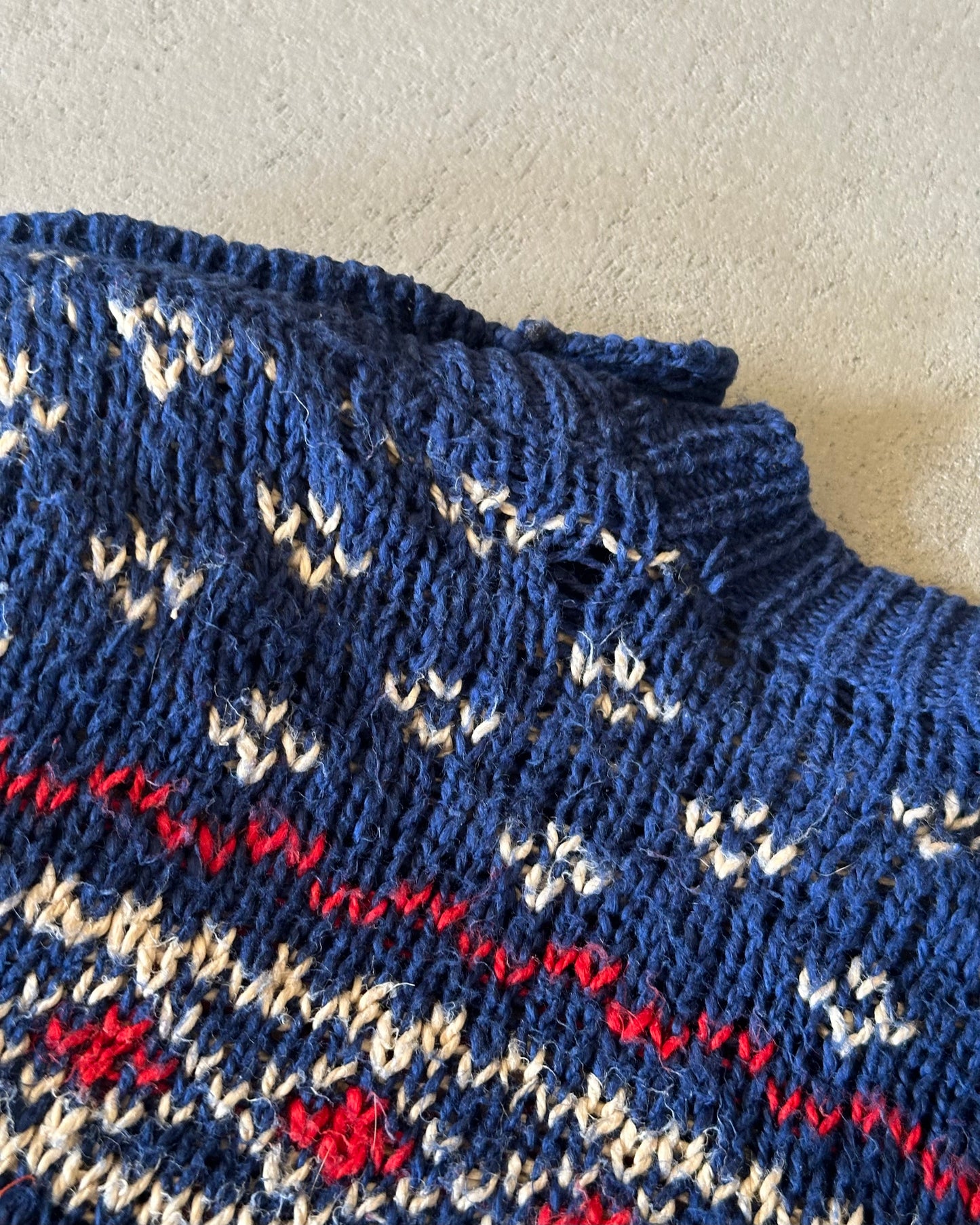 2000s - Navy Polo RL Nordic Sweater - L