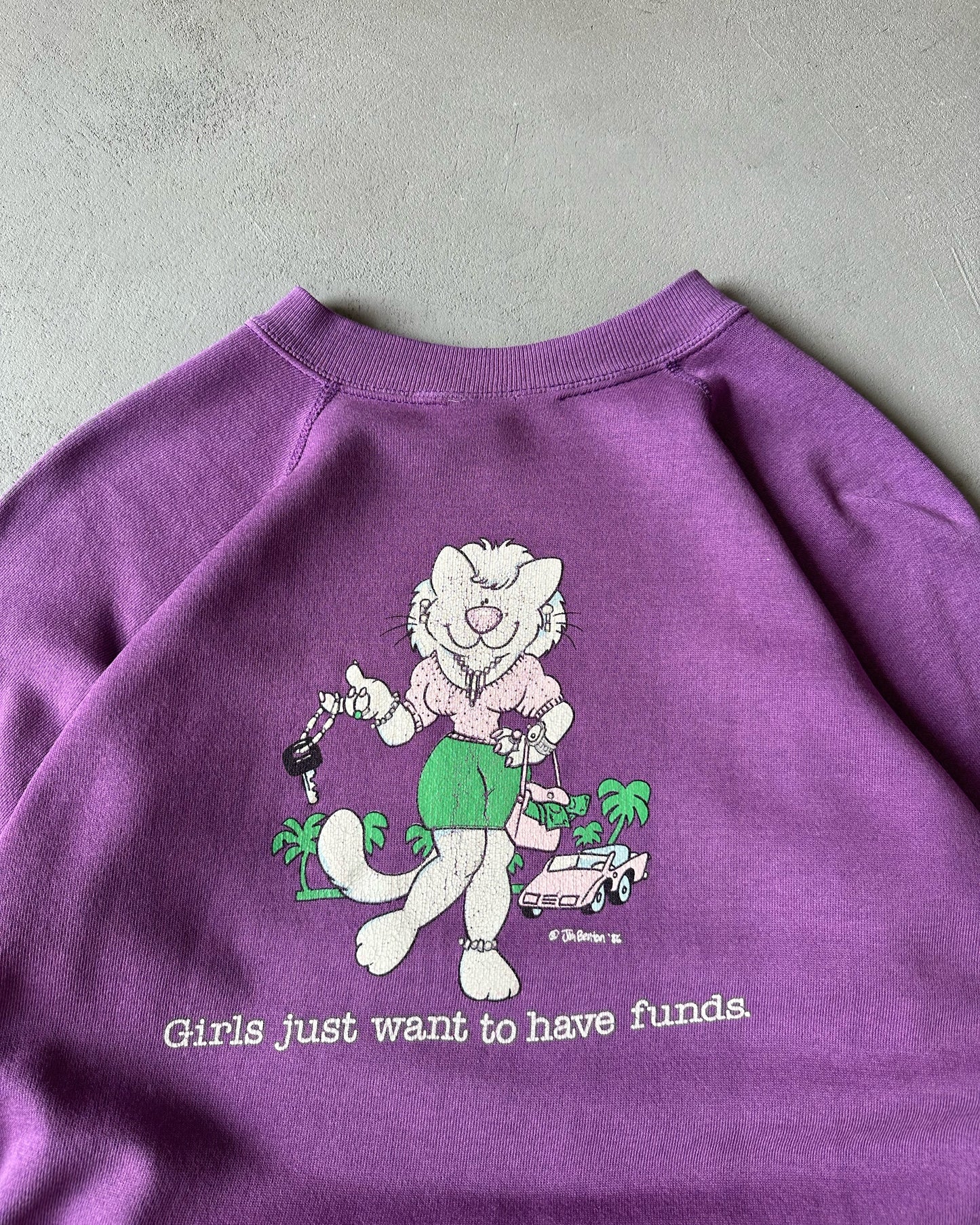 1980s - Purple "Have Funds" Crewneck - S