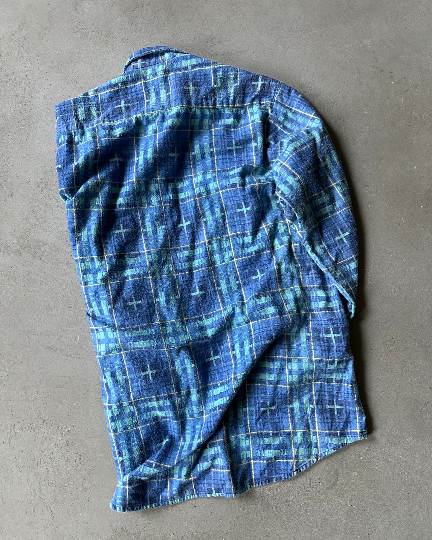 1980s - Blue Plaid Flannel - XLT