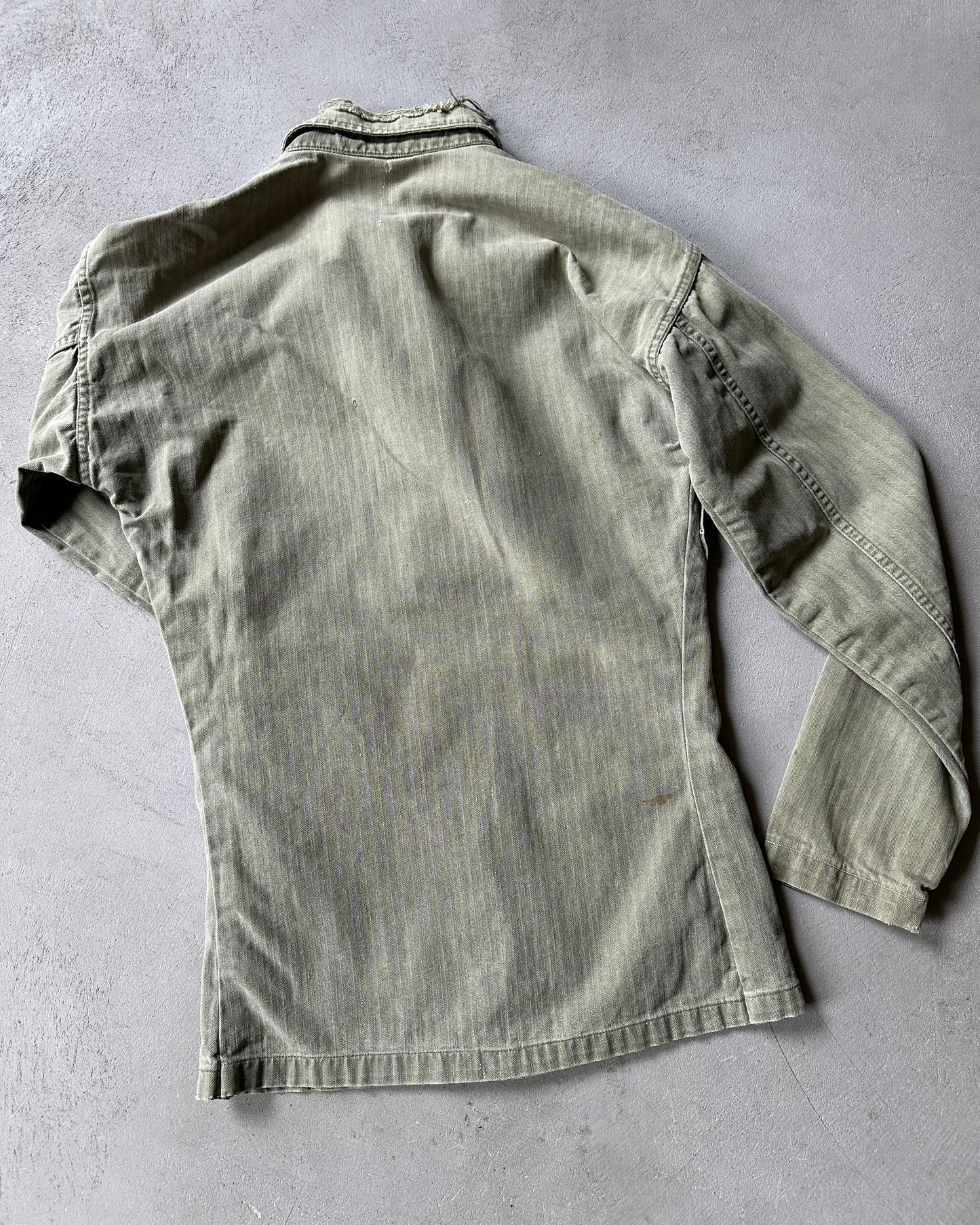 1950s - Distressed HBT 13 Stars Military Shirt - XS