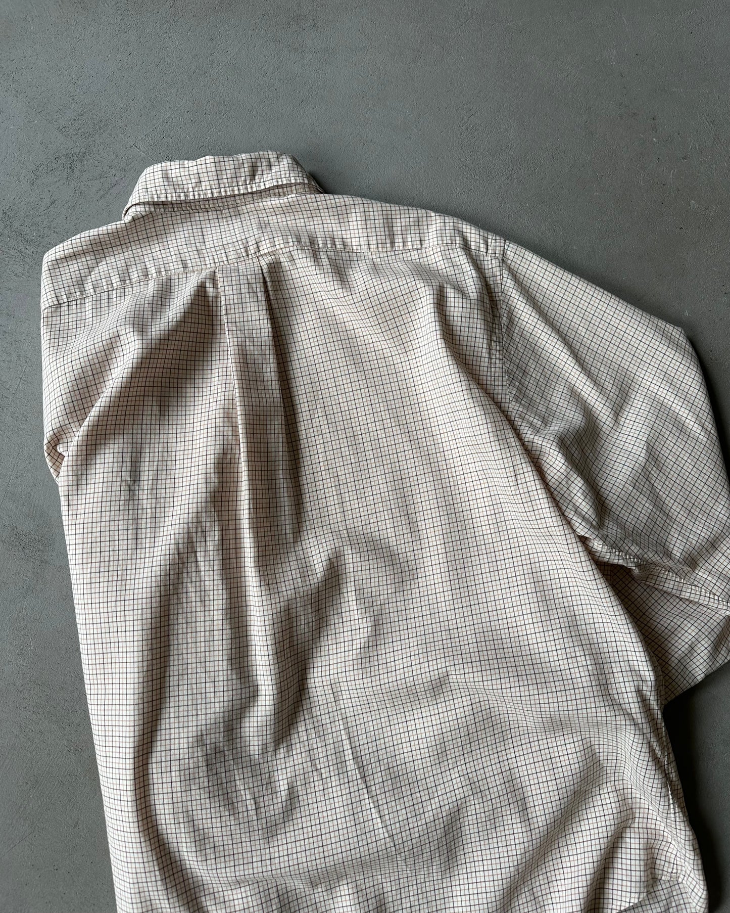 1990s - White/Orange Ralph Lauren Plaid Shirt - XL/XXL