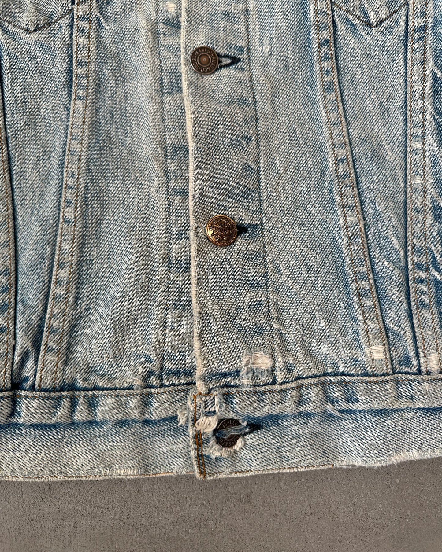 1980s - Distressed Levi's Type III Jeans Jacket - S