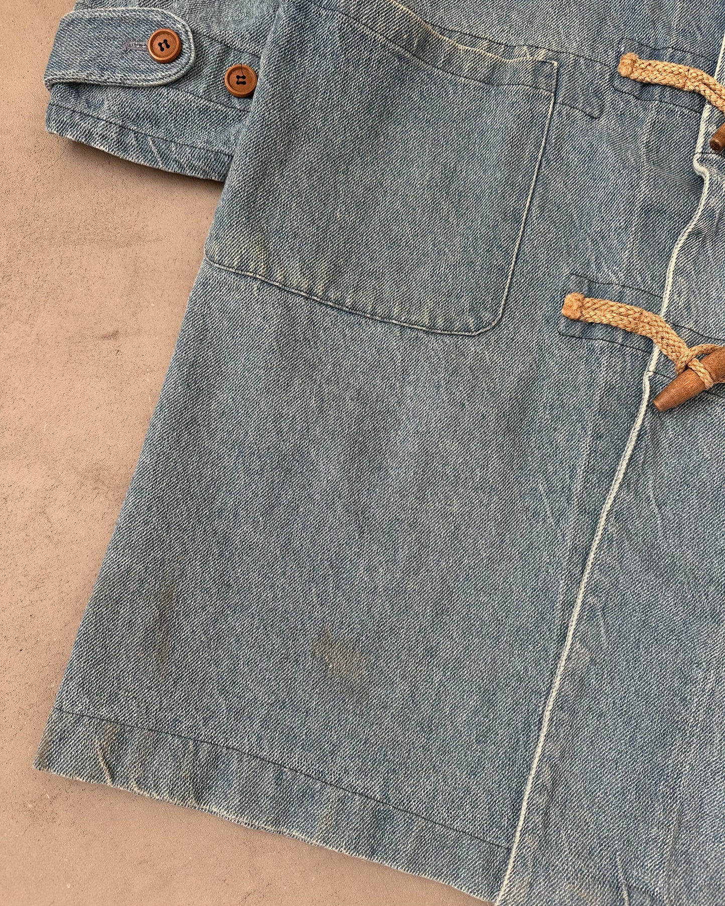 2000s - Denim Duffle Coat - M