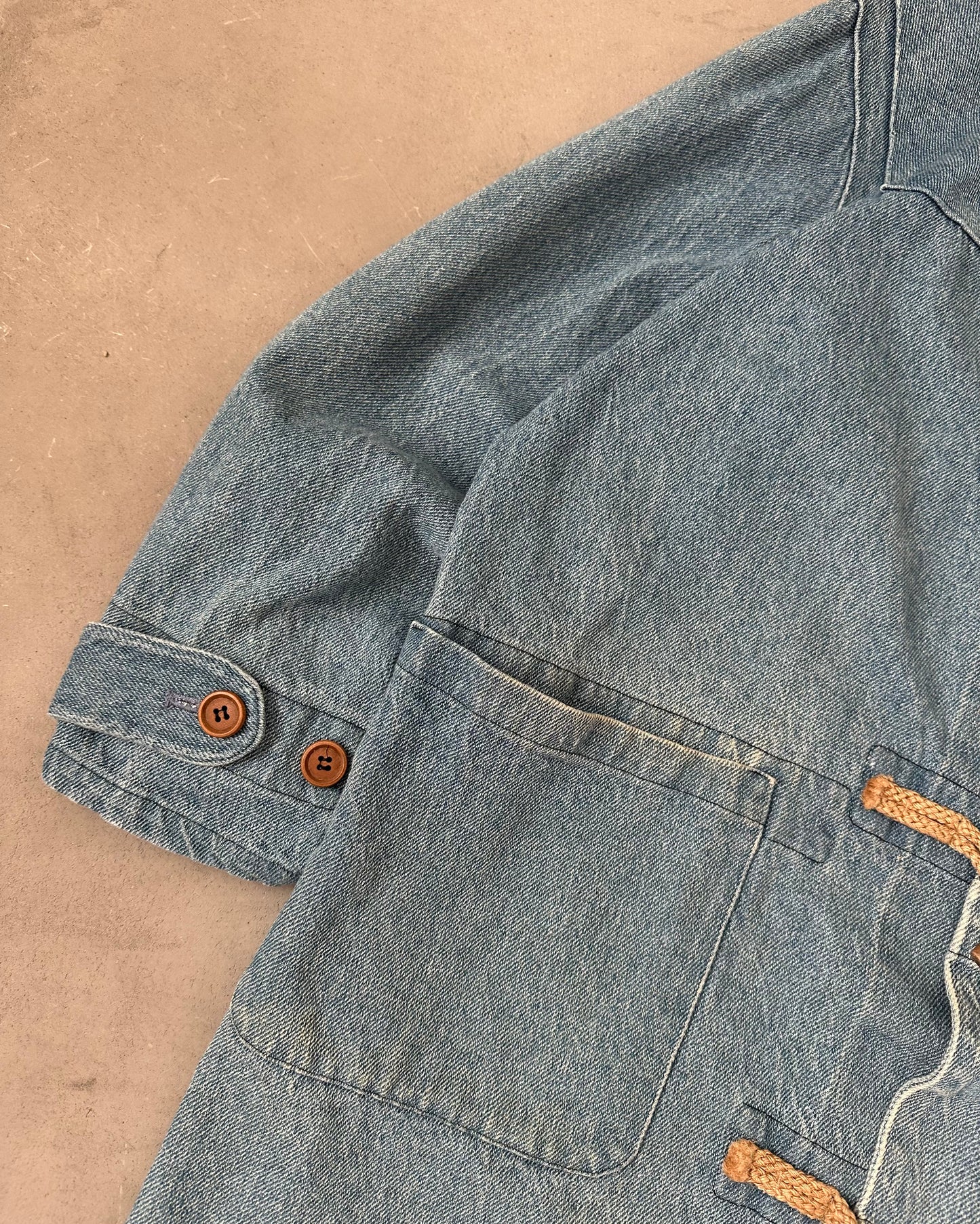 2000s - Denim Duffle Coat - M