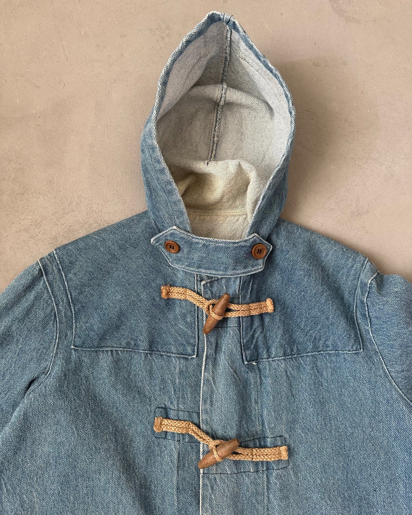 2000s - Denim Duffle Coat - M